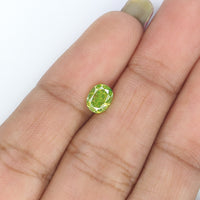 GIA Certified Natural Loose Oval Modified Brilliant Cut Diamond, Fancy Vivid Yellow Green Color Diamond, Oval Shape Diamond 0.77 CT KDL4056