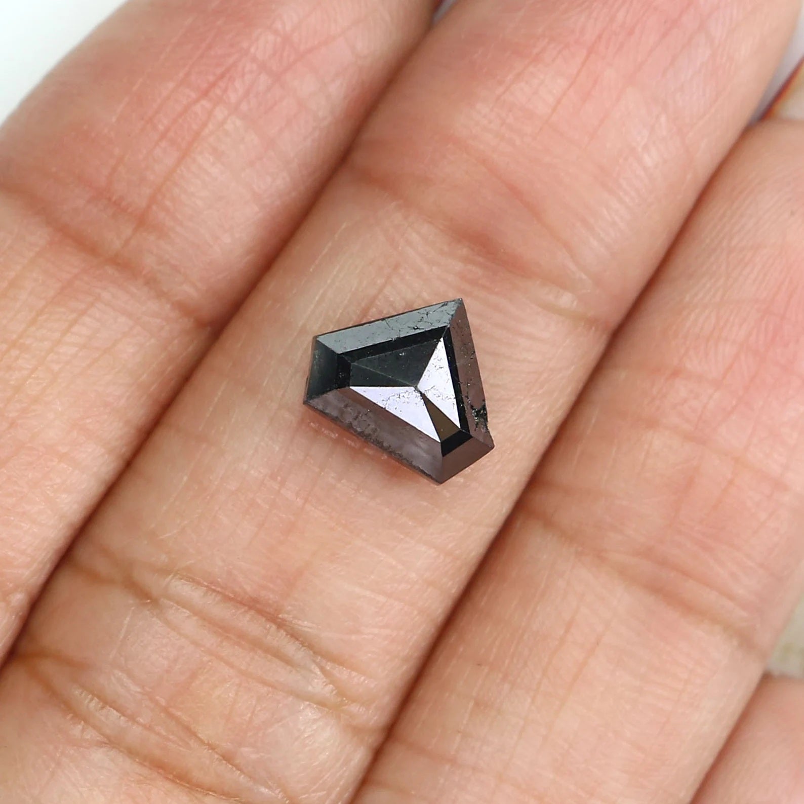 2.21 CT Natural Loose Shield Diamond Black Color Shield Diamond 7.35 MM Natural Loose Diamond Black Color Diamond Shield Shape Diamond N8552