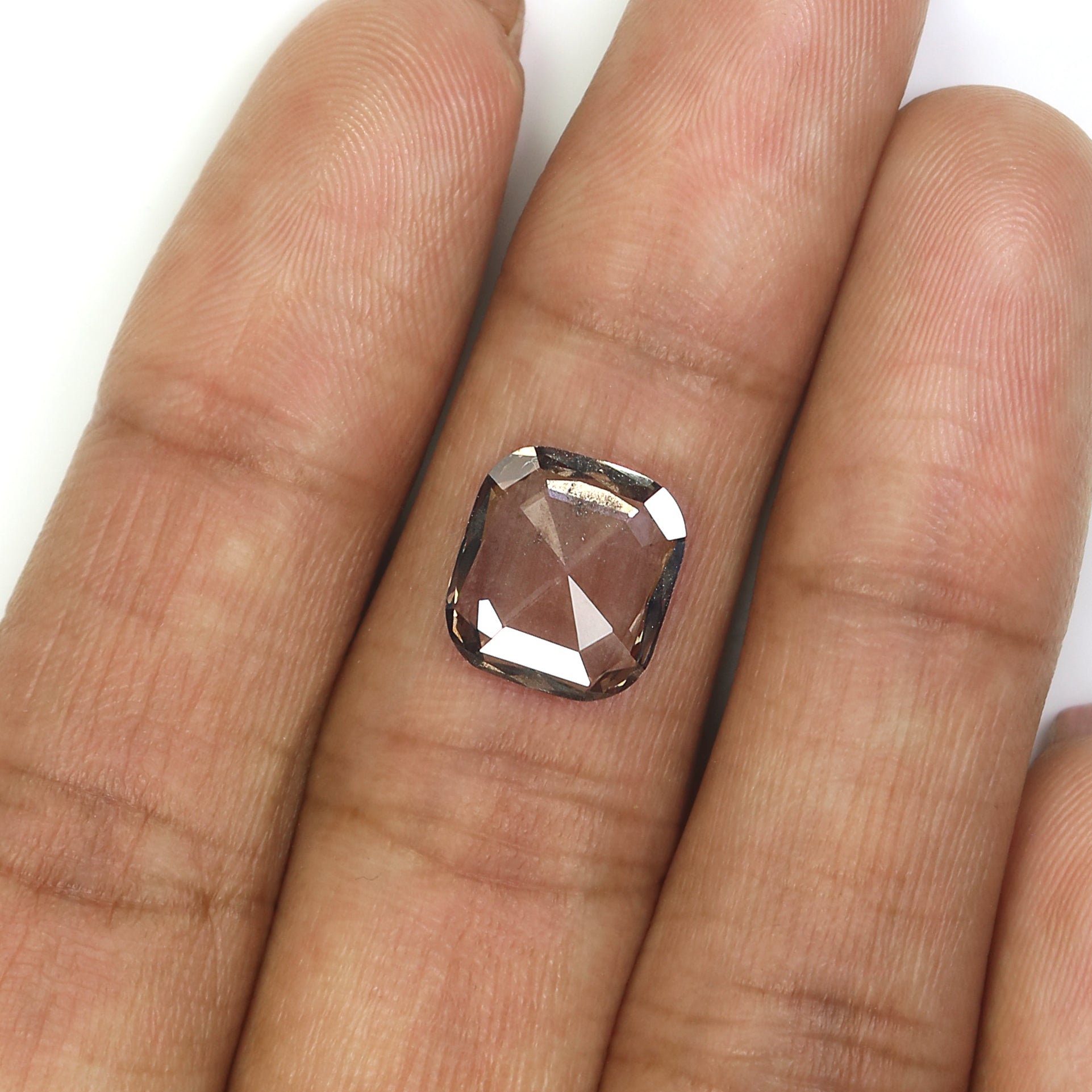 1.86 CT Cushion Rose Cut Salt And Pepper Lab Grown 10.45 MM Loose Diamond CVD Fancy Black Grey Color Lab Created Antique Cut Diamonds L3524
