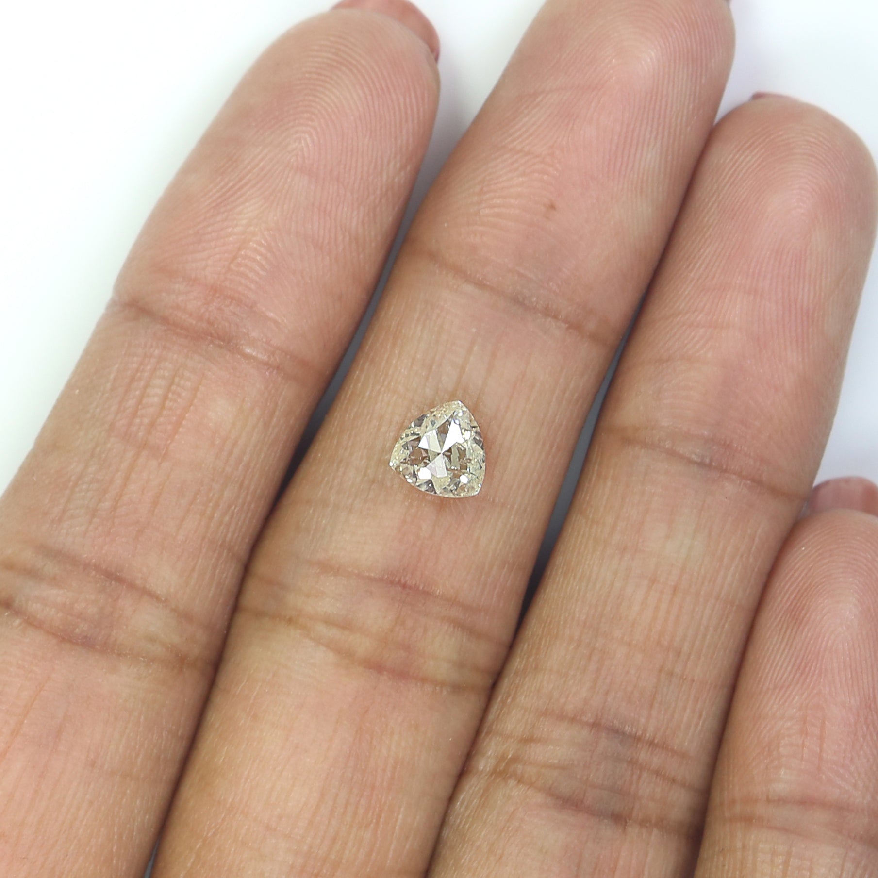 1.02 CT Natural Loose Triangle Shape Diamond Yellow Color Triangle Cut Diamond 5.85 MM Natural Yellow Color Triangle Rose Cut Diamond L3510