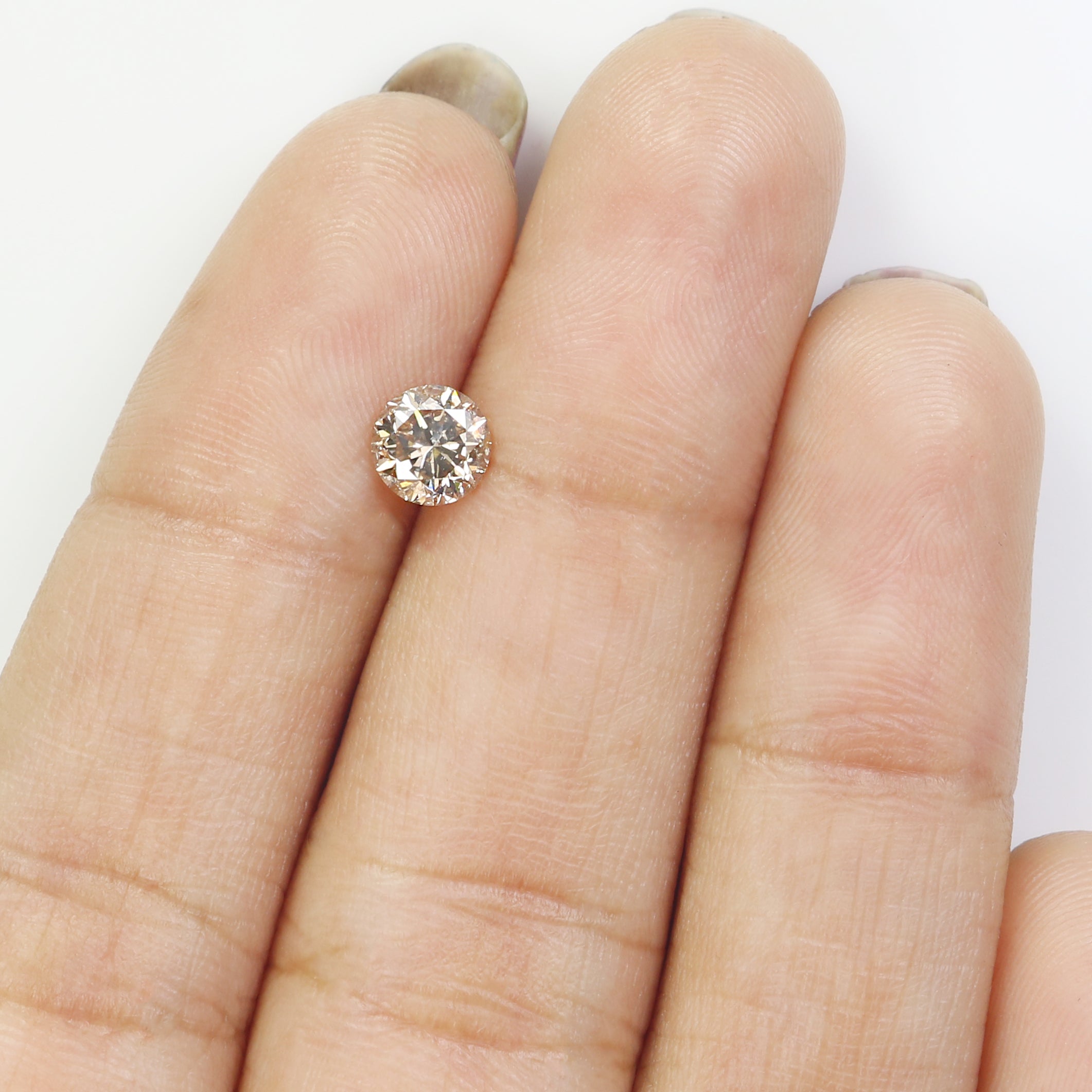 0.62 Ct Natural Loose Round Shape Diamond Brown Color Round Diamond 5.20 MM Natural Loose Brown Diamond Round Brilliant Cut Diamond QL628