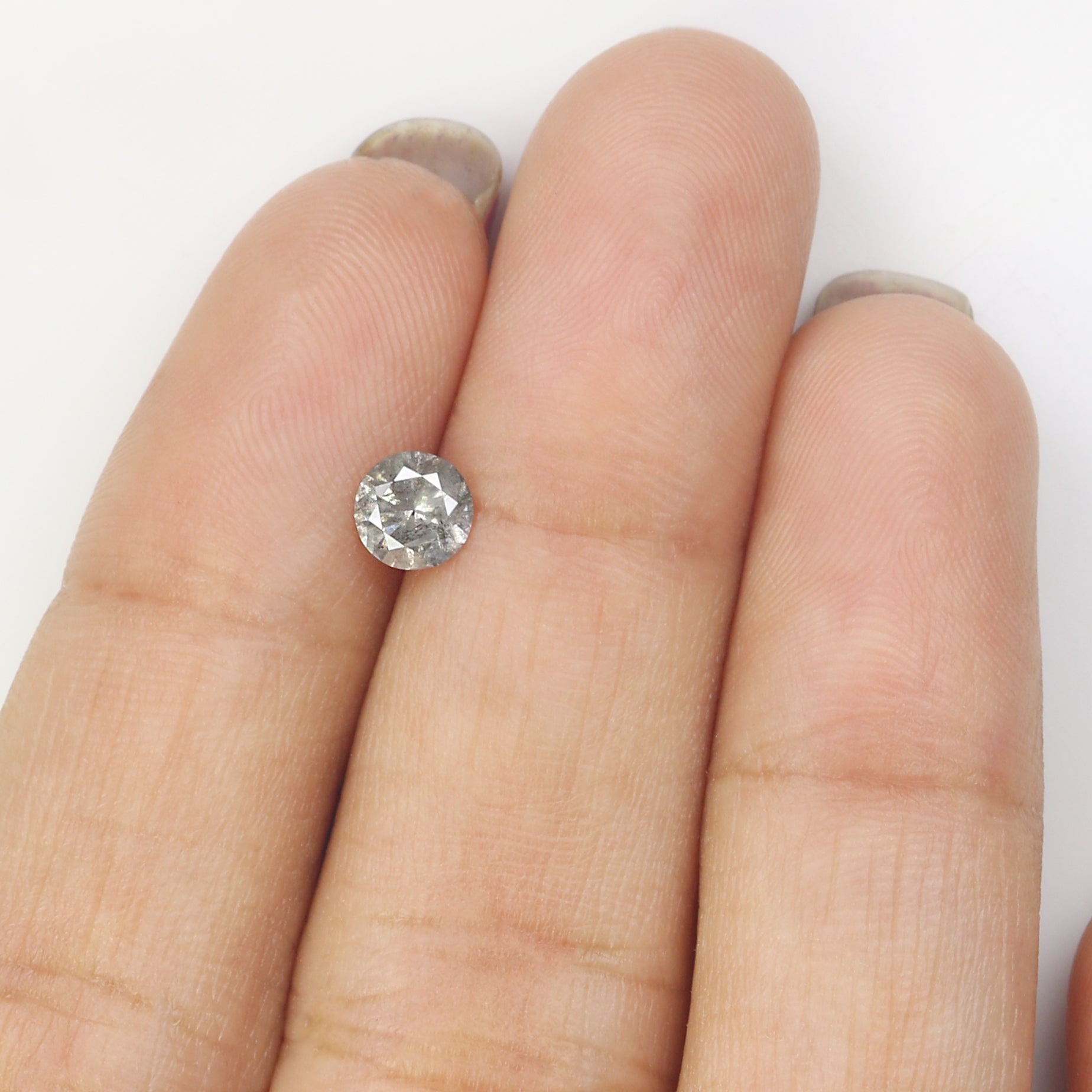 0.45 CT Natural Loose Round Shape Diamond Salt And Pepper Round Diamond 4.90 MM Natural Black Gray Color Round Brilliant Cut Diamond LQ036