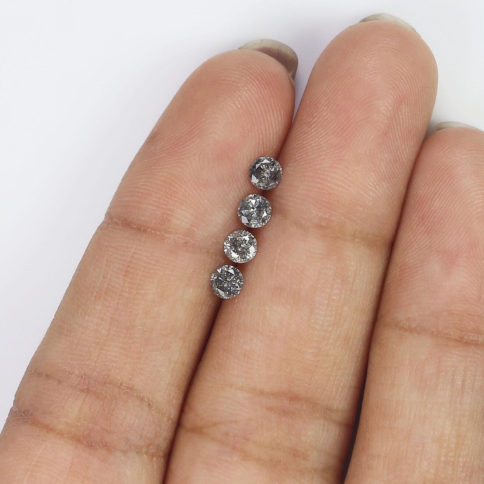 0.60 CT Natural Loose Round Shape Diamond Salt And Pepper Round Diamond 3.40 MM Natural Black Gray Color Round Brilliant Cut Diamond NQ1612
