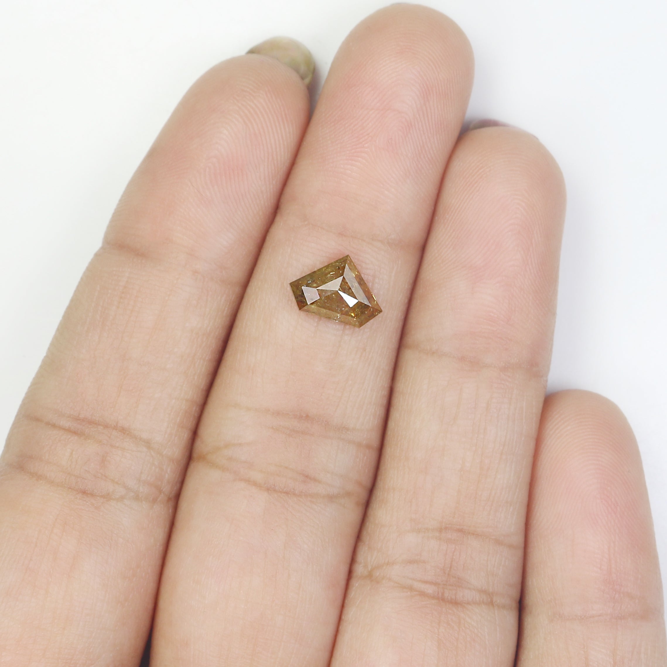 1.12 CT Natural Loose Shield Shape Diamond Yellow Color Shield Cut Diamond 6.15 MM Natural Loose Yellow Color Shield Rose Cut Diamond LQ436