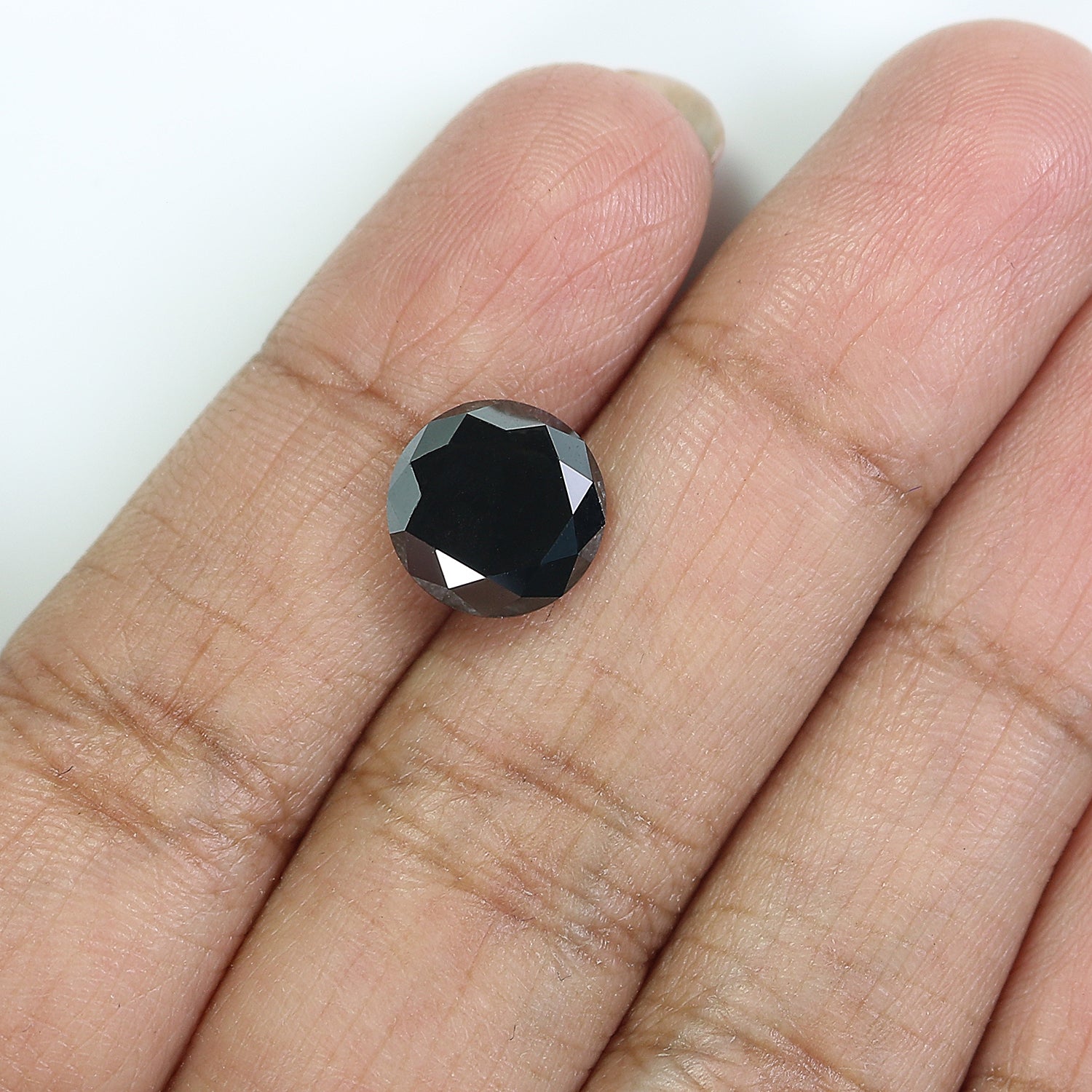 4.23 Ct Natural Loose Round Shape Diamond Black Color Round Cut Diamond 9.65 MM Natural Loose Diamond Round Brilliant Cut Diamond QL9505