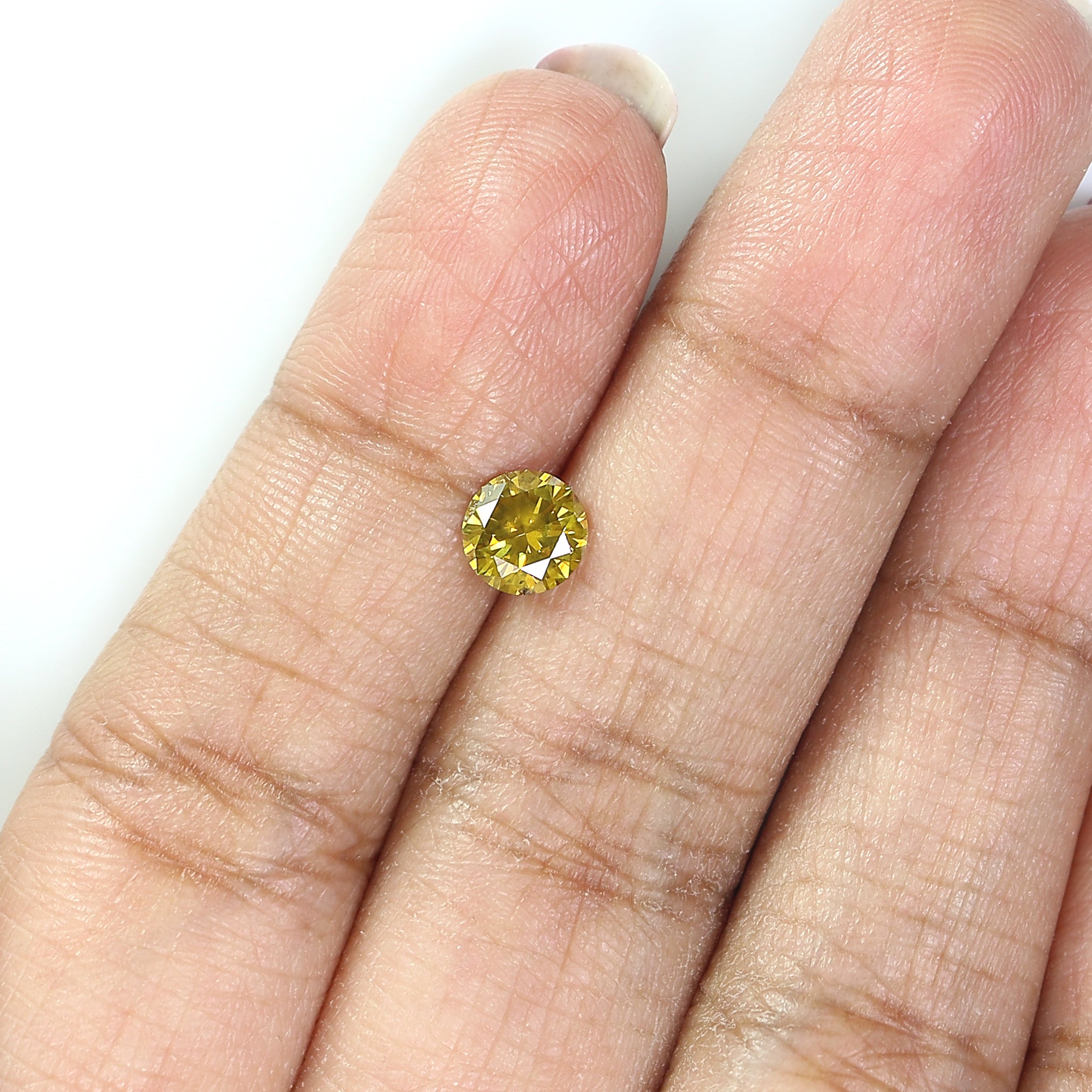 0.78 CT Natural Loose Round Shape Diamond Yellow Color Round Cut Diamond 5.85 MM Natural Yellow Color Diamond Brilliant Cut Diamond LQ6113