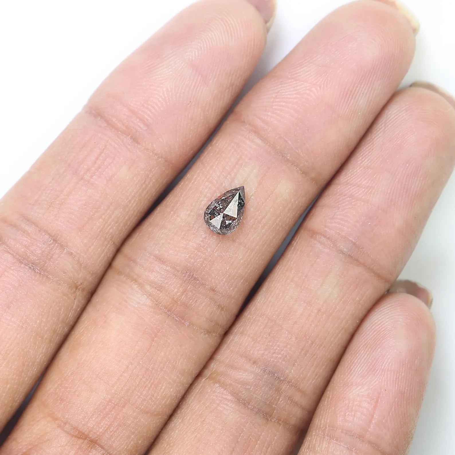 0.53 CT Natural Loose Pear Shape Diamond Salt And Pepper Pear Cut Diamond 6.75 MM Natural Loose Diamond Pear Shape Rose Cut Diamond QN8743
