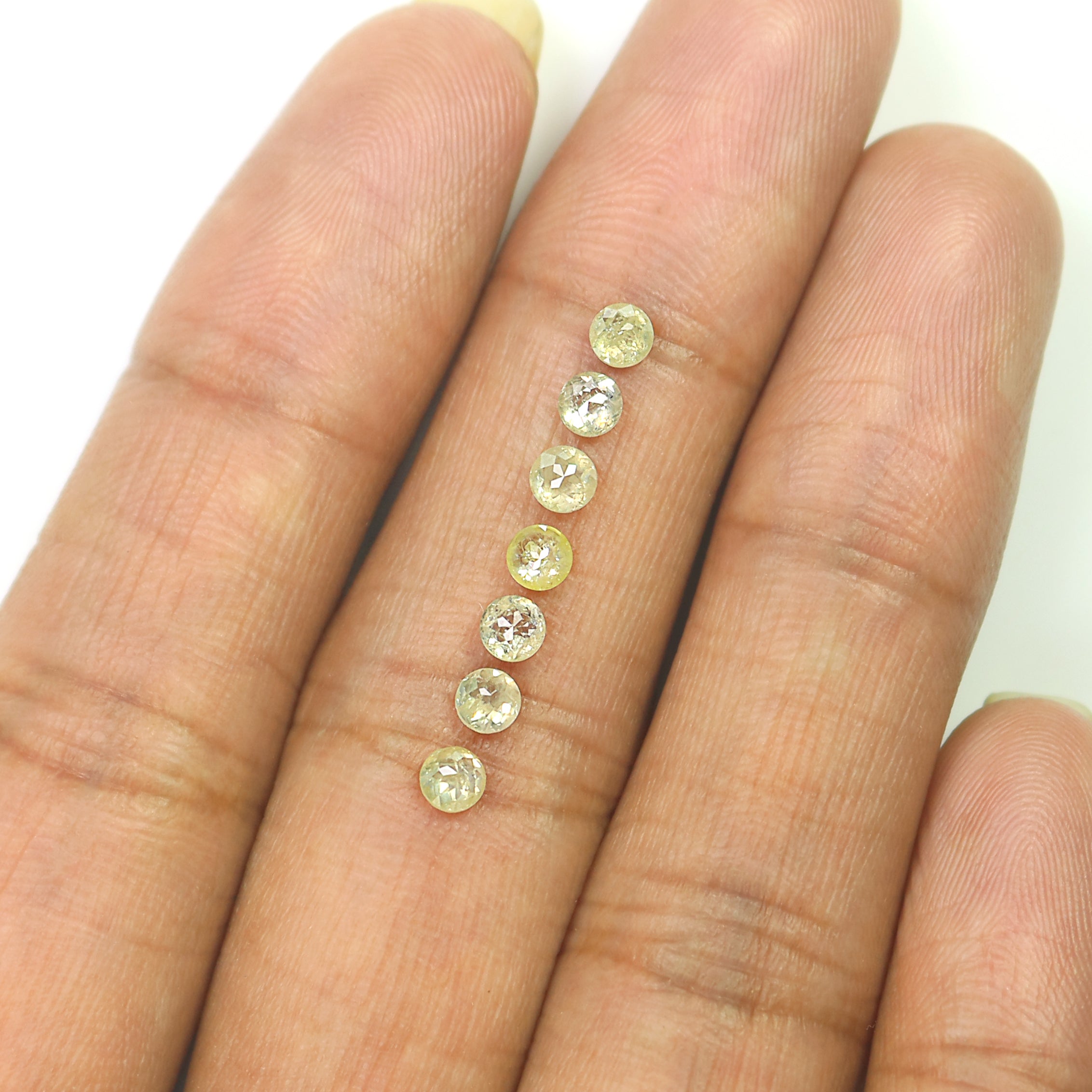 1.28 CT Natural Loose Round Rose Cut Diamond Yellow Color Round Shape Diamond 3.30 MM Natural Loose Grey Color Round Rose Cut Diamond L5985