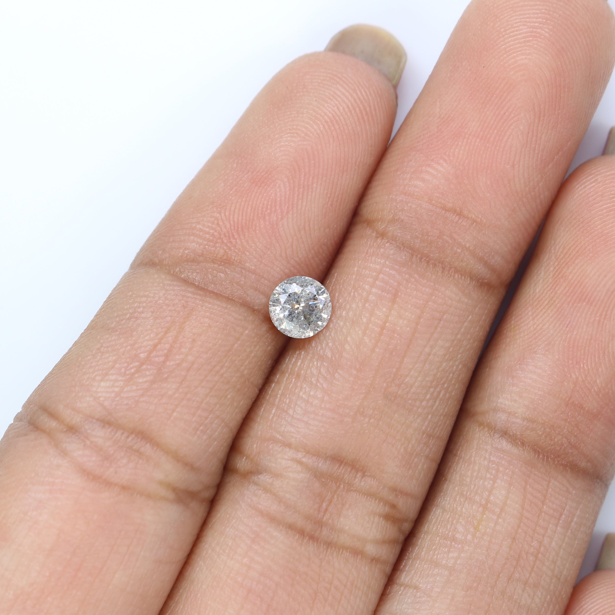 0.40 CT Natural Loose Round Shape Diamond Salt And Pepper Round Diamond 4.65 MM Natural Black Grey Color Round Brilliant Cut Diamond LQ2802