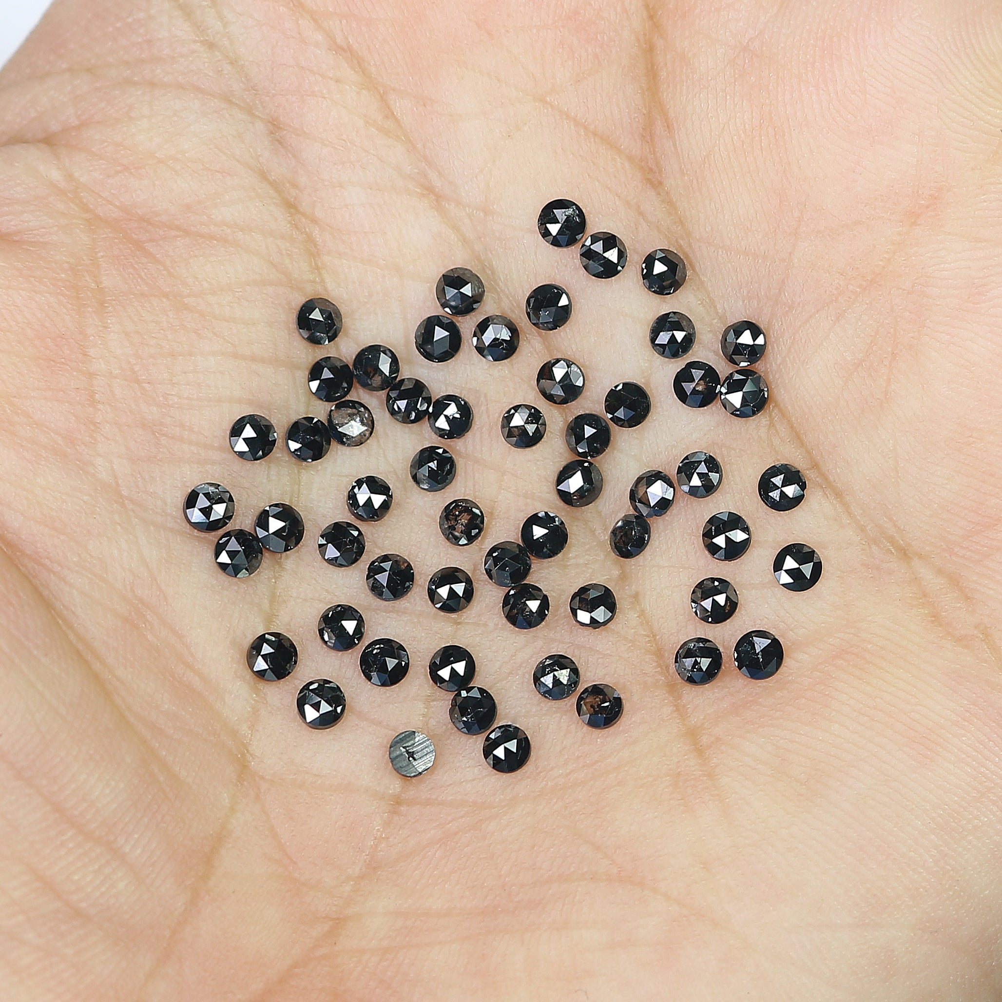 3.07 CT Natural Loose Round Rose Cut Diamond Black Color Round Shape Diamond 2.30 MM Natural Loose Black Color Round Rose Cut Diamond LQ1810