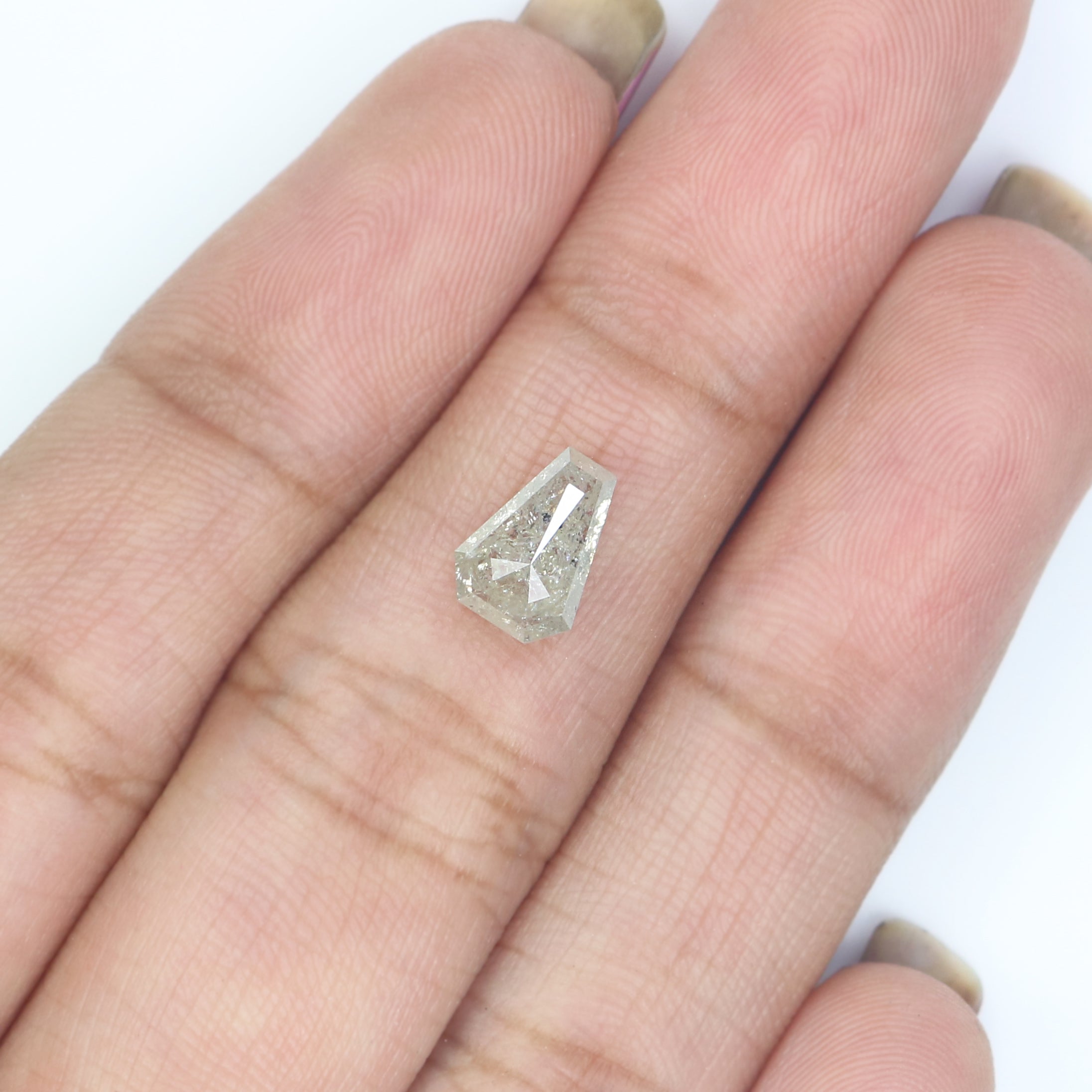 1.26 Ct Natural Loose Coffin Shape Diamond Grey Color Coffin Cut Diamond 7.90 MM Natural Loose Coffin Diamond Coffin Shape Diamond LQ2907