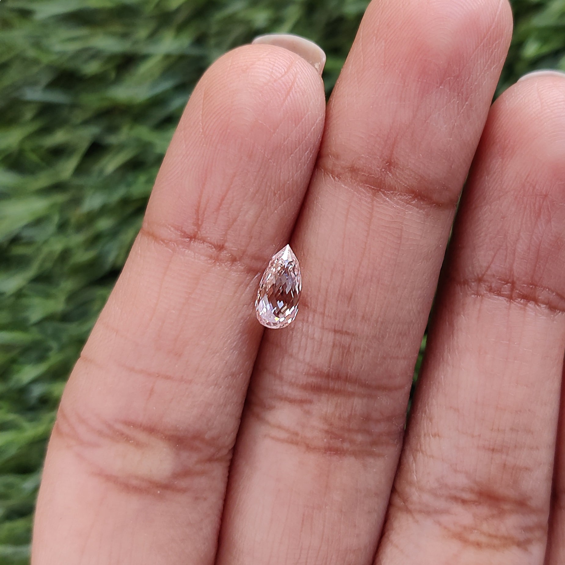 0.99 CT Lab Grown Briolette Cut Diamond Pink Color VS1 Clarity Diamond Lab Grown CVD Diamond Lab Created Drop Rose Cut Diamond L3497
