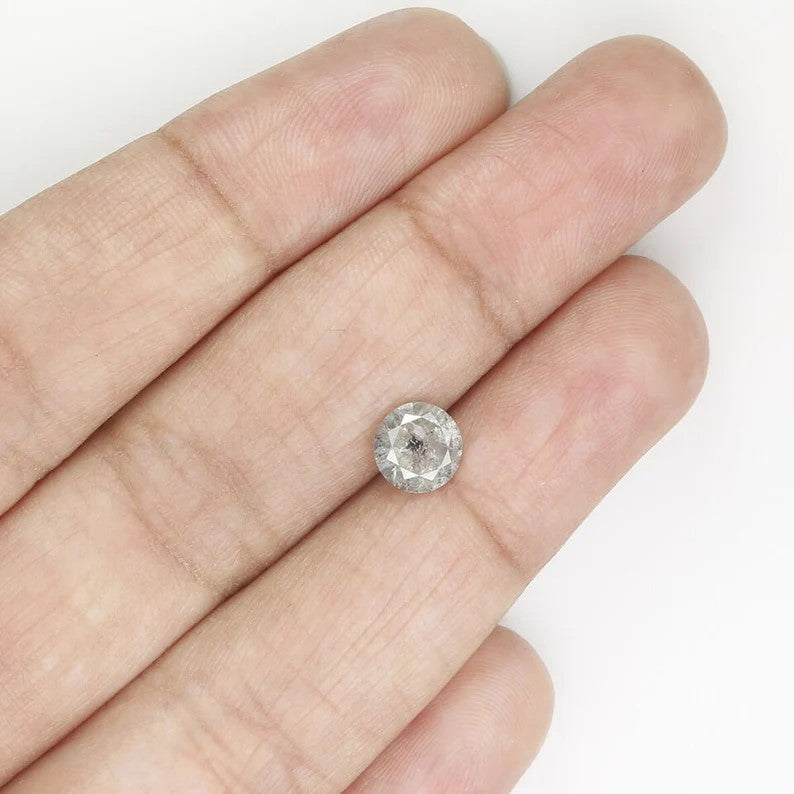 0.95 Ct Natural Loose Round Shape Diamond Grey Color Round Cut Diamond 6.20 MM Natural Loose Diamond Grey Round Brilliant Cut Diamond NQ1054