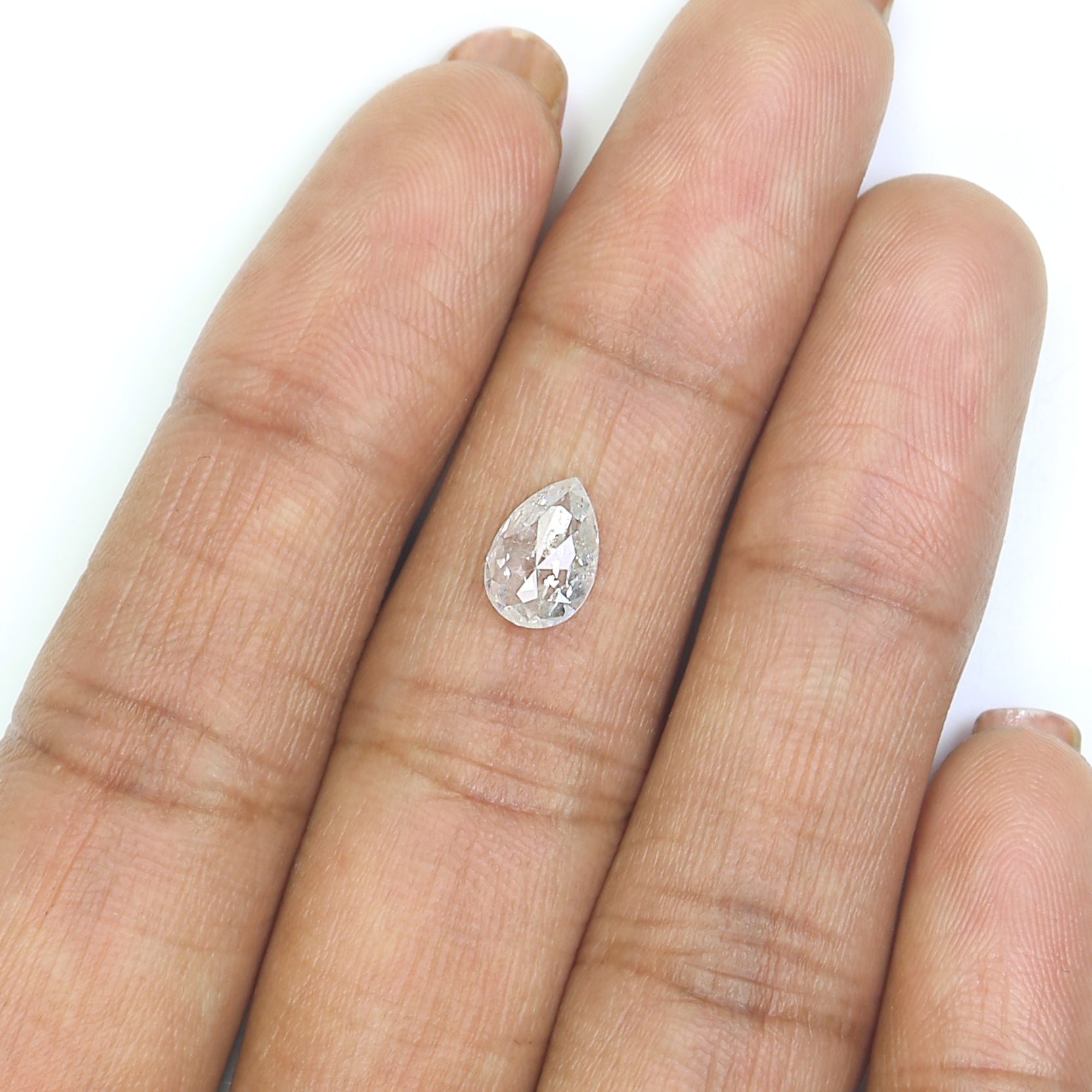 1.24 CT Natural Loose Pear Shape Diamond White - G Color Pear Cut Diamond 8.30 MM Natural Loose White Diamond Pear Rose Cut Diamond L3536