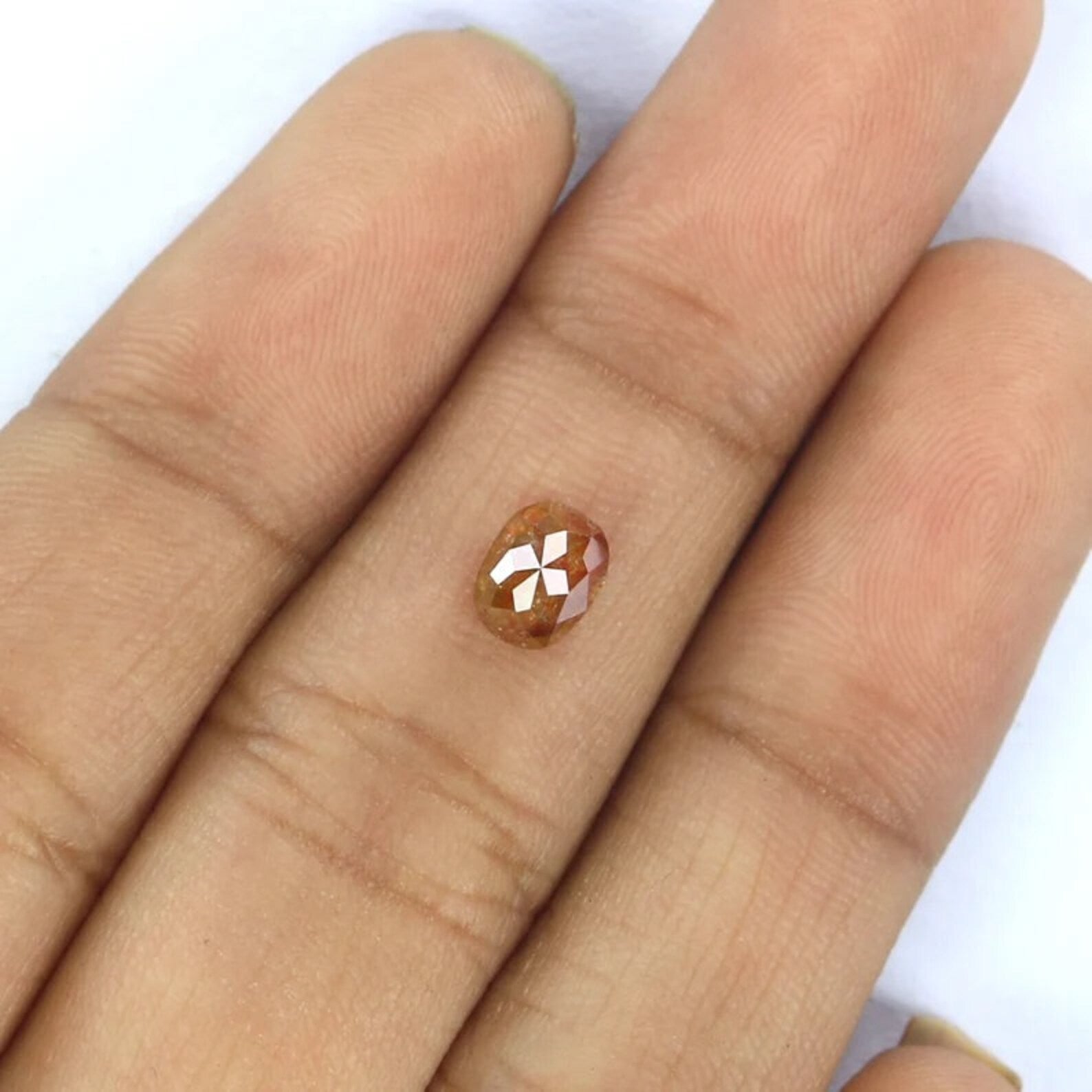 0.68 CT Natural Loose Oval Shape Diamond Brown Color Oval Diamond 5.95 MM Natural Loose Diamond Brown Color Oval Rose Cut Diamond NQB2214