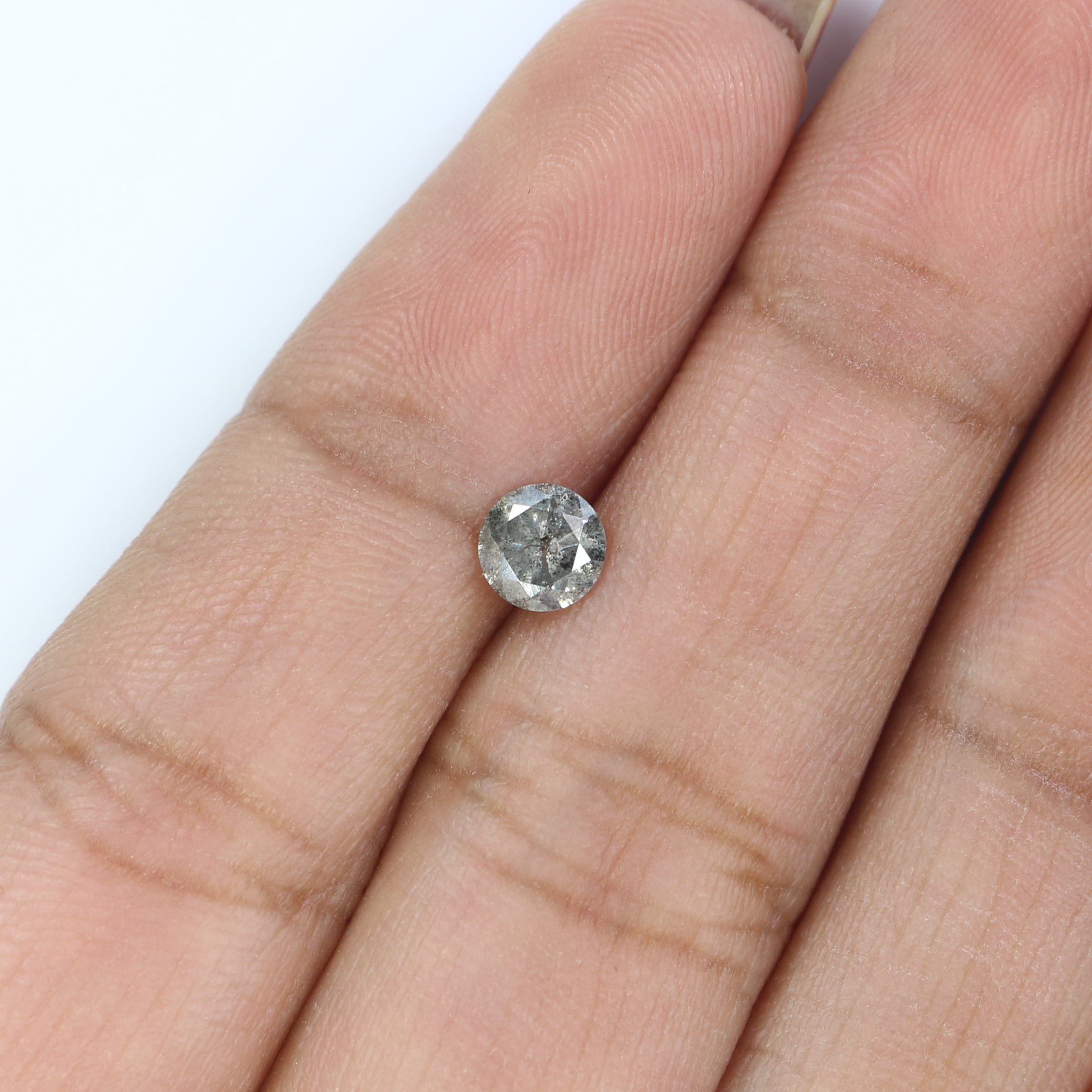 Natural Loose Round Diamond, Salt And Pepper Round Diamond, Natural Loose Diamond, Round Brilliant Cut Diamond, 0.42 CT Round Shape L2804