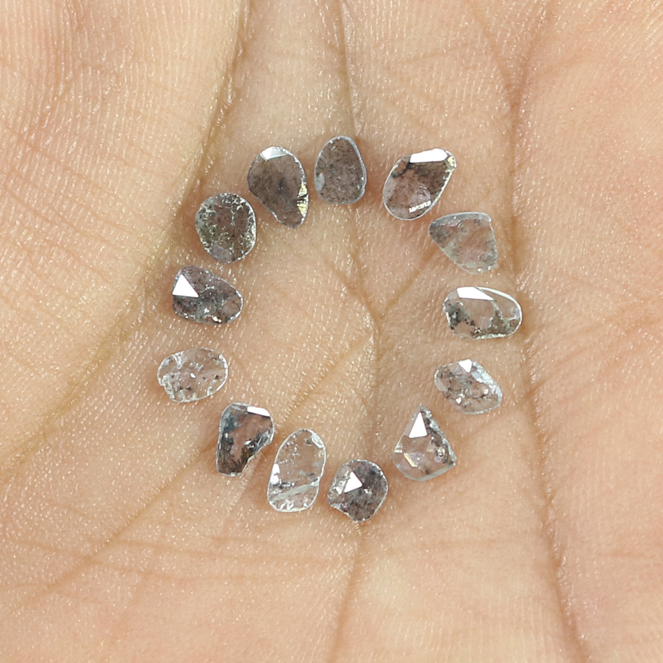 1.01 Ct Natural Loose Slice Shape Diamond Slice Salt And Pepper Diamond 3.05 MM Slice Natural Loose Diamond Slice Black Grey Diamond LQ3032