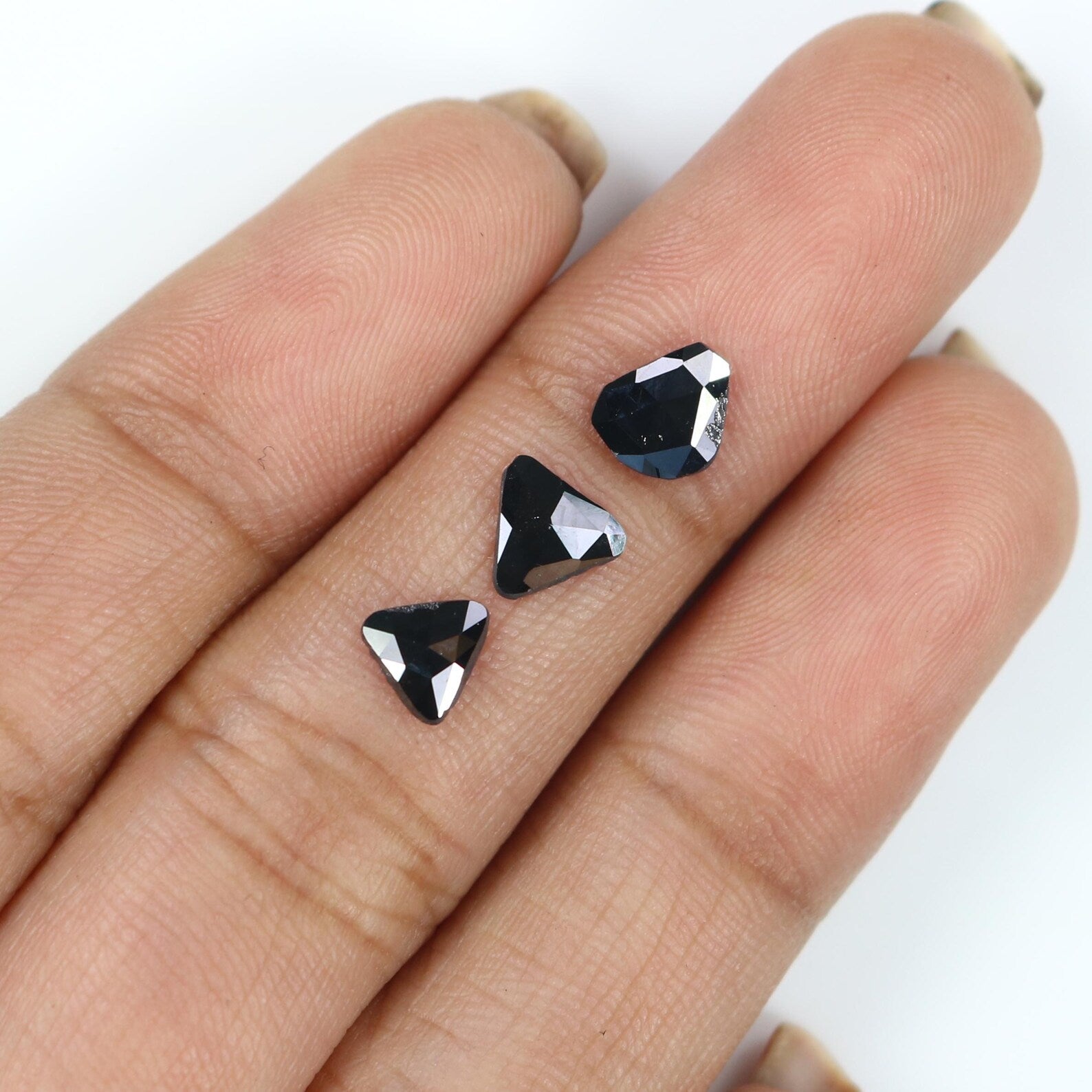 0.88 CT Natural Loose Slice Shape Diamond Black Color Slice Cut Diamond 6.10 MM Natural Loose Black Color Slice Rose Cut Diamond NQ2263