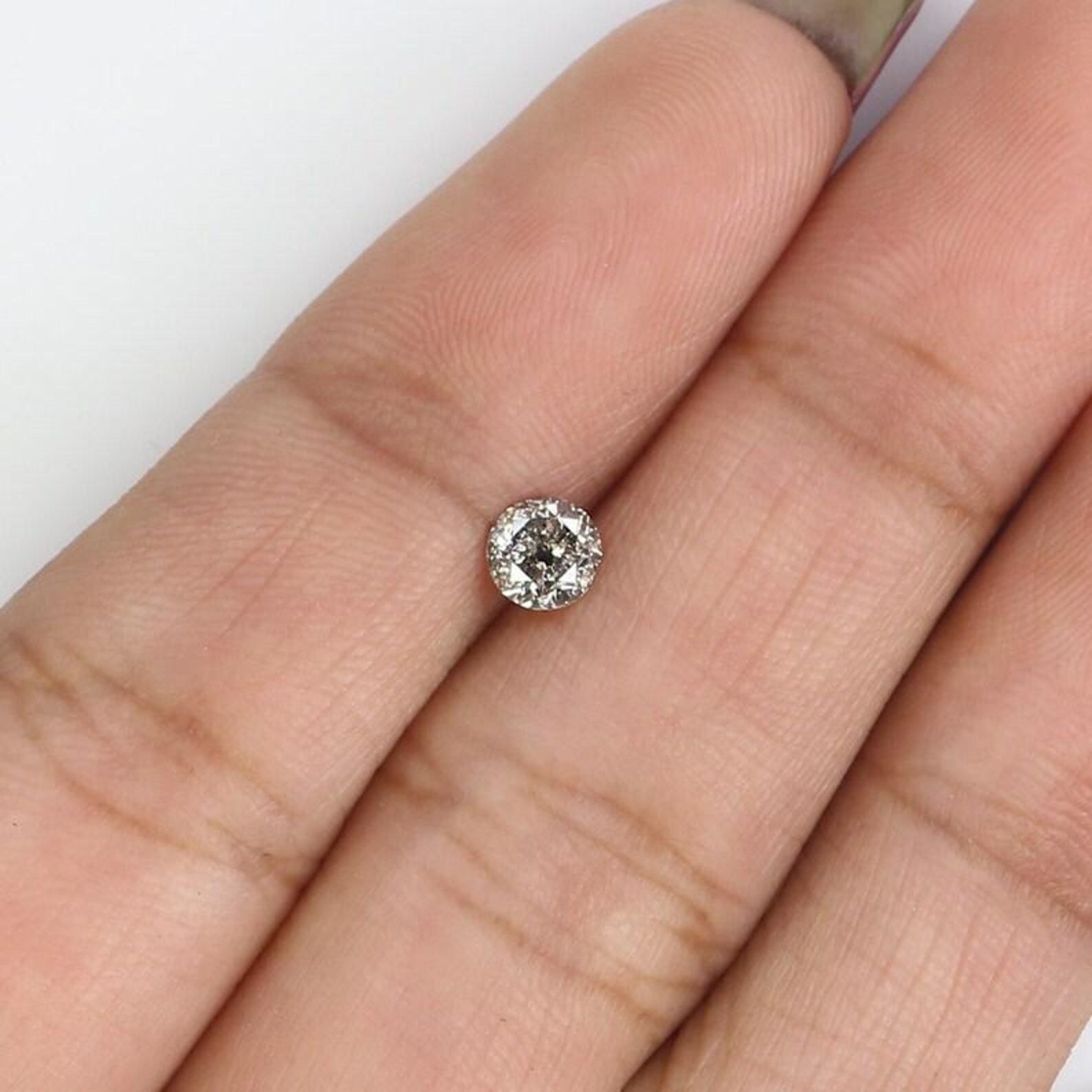 0.33 Ct Natural Loose Round Shape Diamond Salt And Pepper Round Diamond 4.20 MM Natural Black Gray Color Round Brilliant Cut Diamond NQ7339