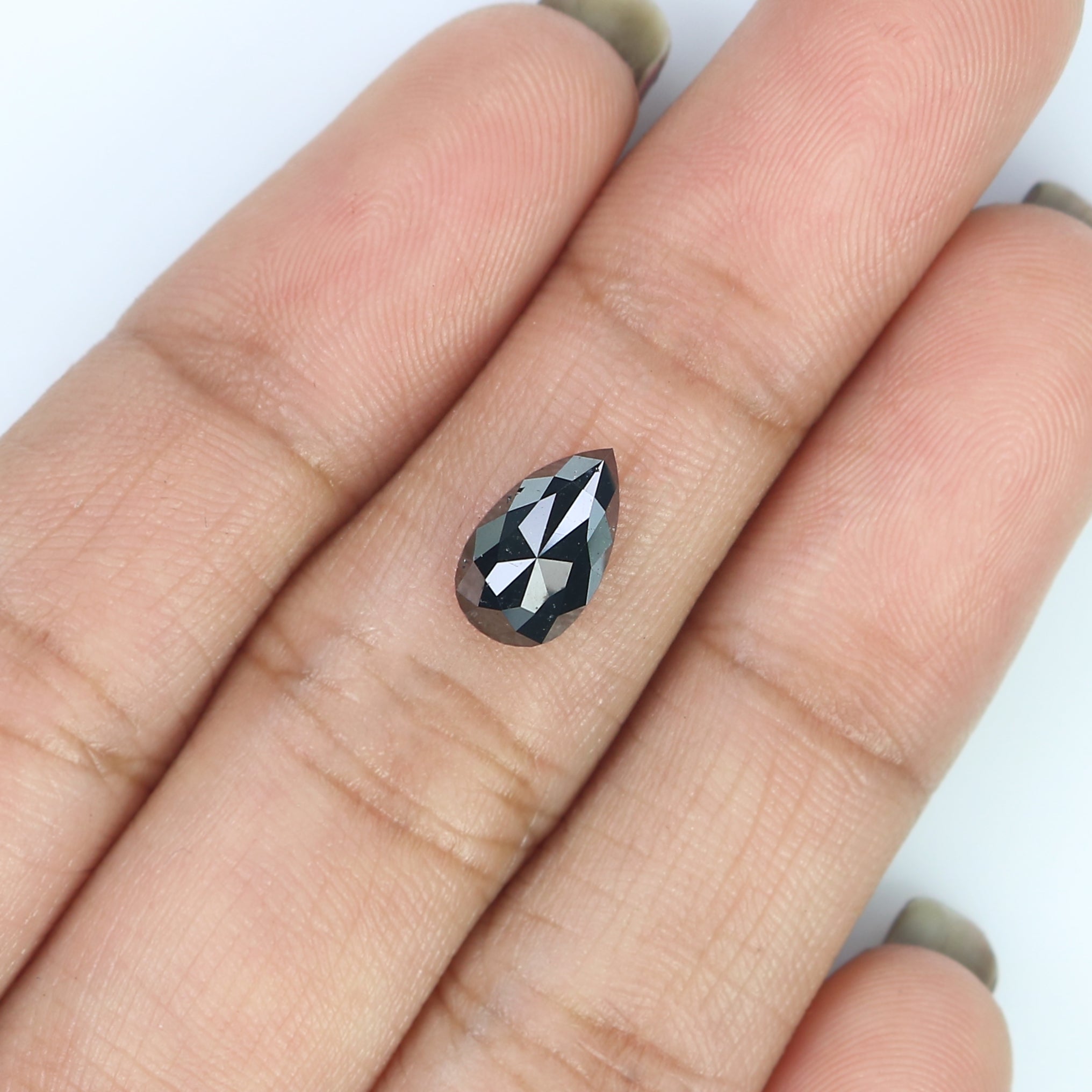 1.44 CT Natural Loose Pear Shape Diamond Black Color Pear Shape Diamond 9.30 MM Natural Loose Diamond Black Pear Rose Cut Diamond LC10