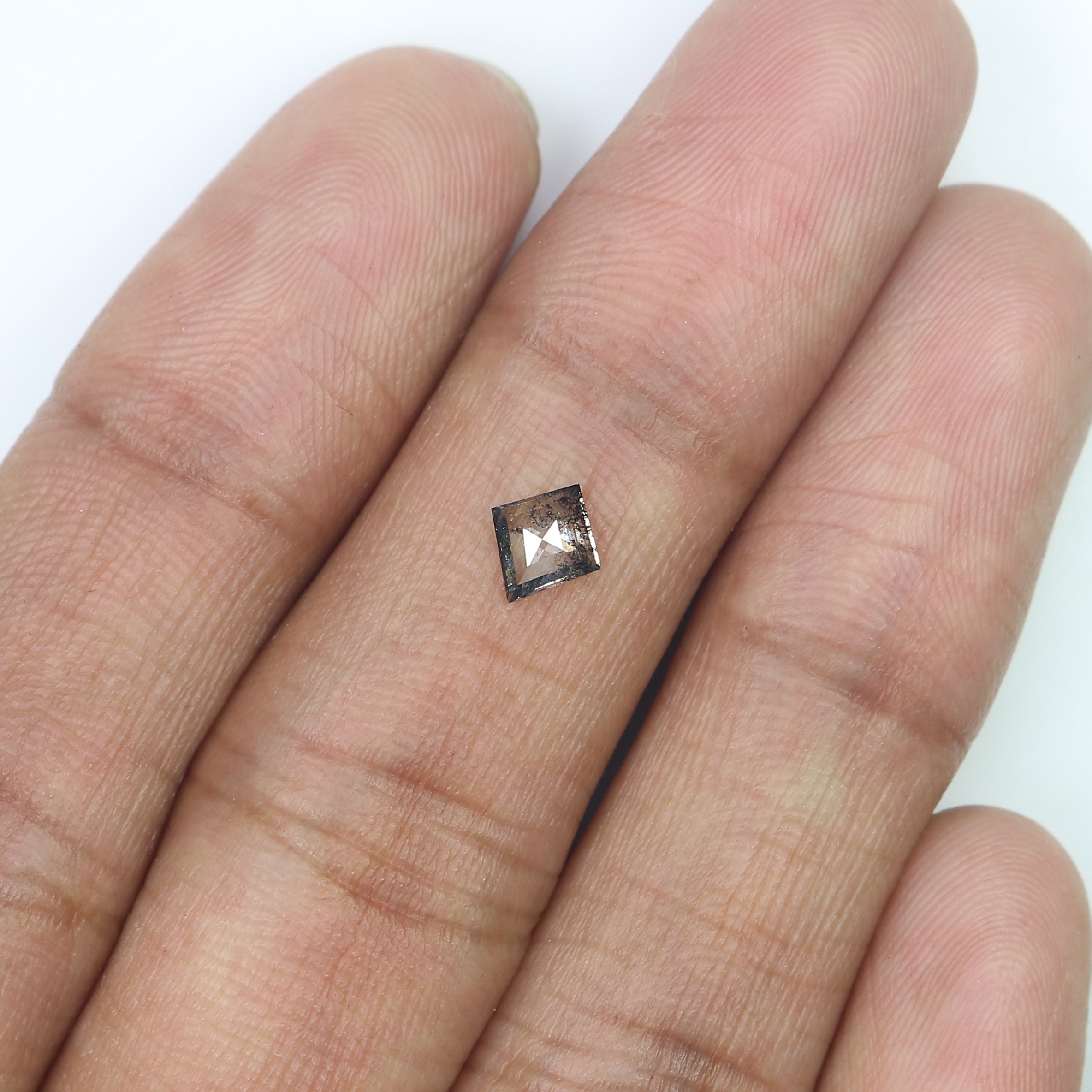 0.29 Ct Natural Loose Kite Shape Diamond Salt And Pepper Kite Diamond 6.00 MM Natural Diamond Black Grey Color Kite Rose Cut Diamond QLB3123