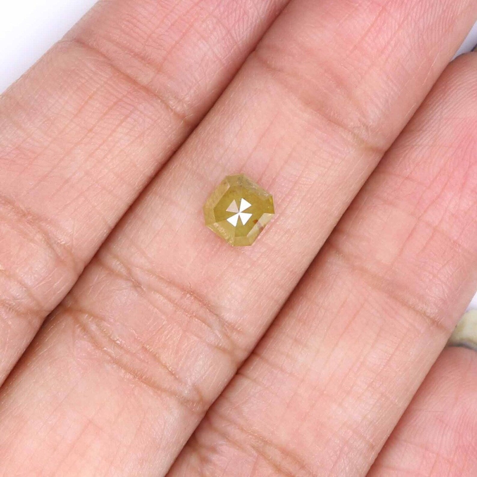 1.03 CT Natural Loose Radiant Shape Diamond Yellow Color Radiant Cut Diamond 5.35 MM Natural Loose Diamond Radiant Rose Cut Diamond NQ1957