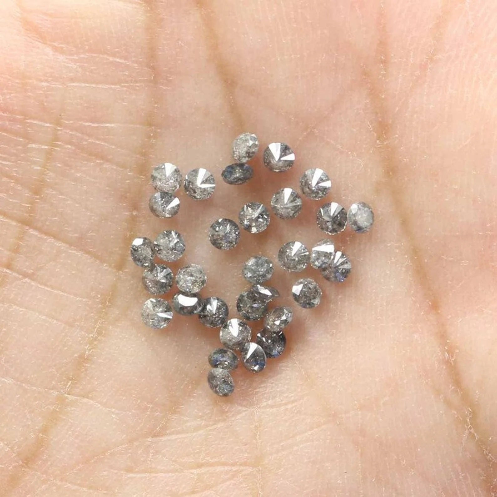 1.14 CT Natural Loose Round Shape Diamond Salt And Pepper Round Diamond 2.00 MM Natural Black Grey Color Round Brilliant Cut Diamond NQ710