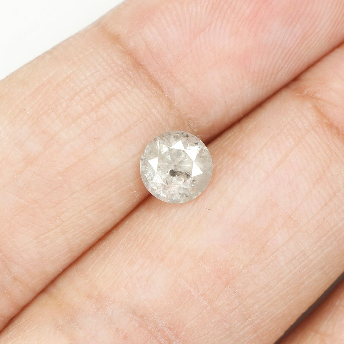 0.81 Ct Natural Loose Diamond Round Milky Grey Color 5.75 MM N487