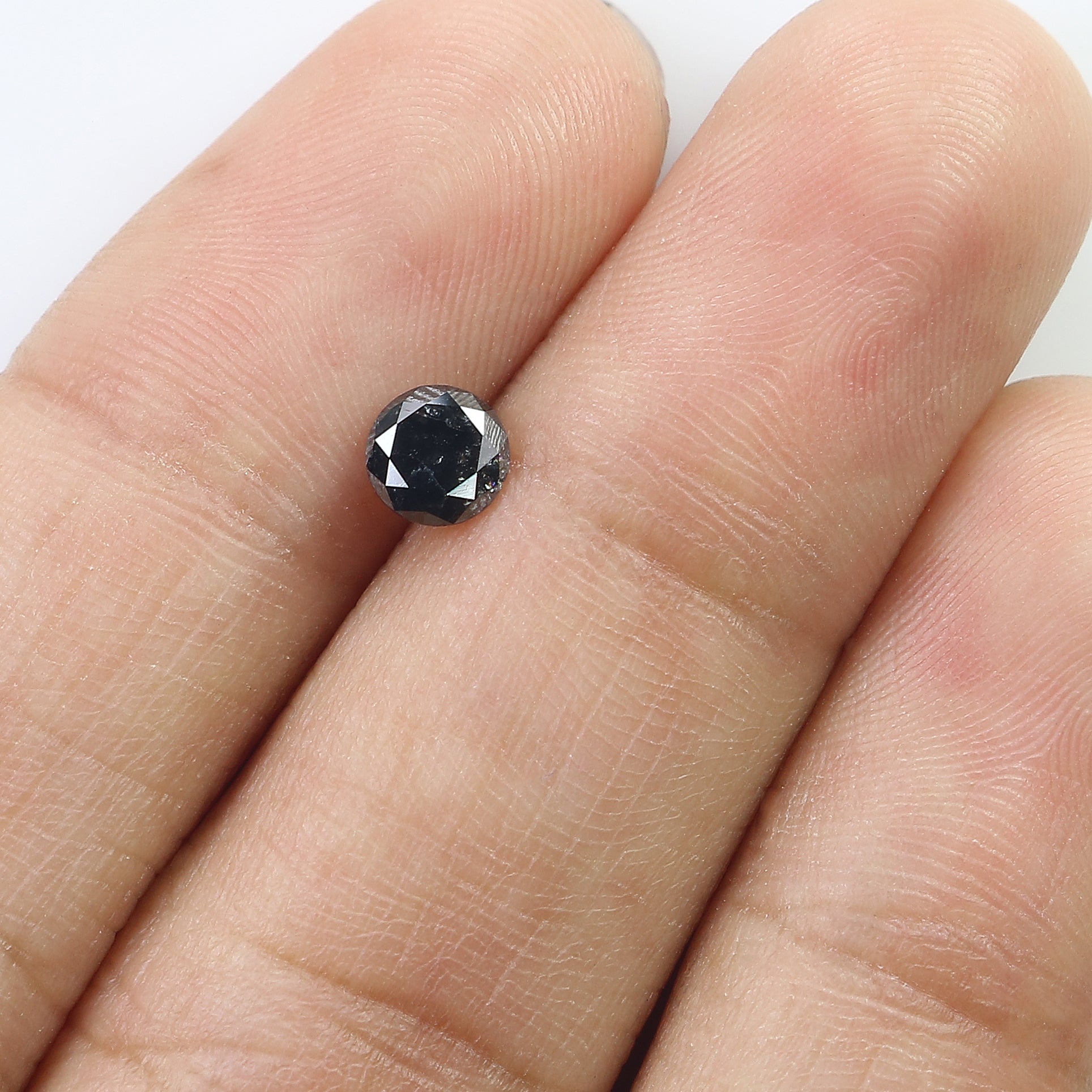 0.43 CT Natural Loose Round Shape Diamond Black Grey Color Round Shape Diamond 4.75 MM Salt And Pepper Round Brilliant Cut Diamond QL5995
