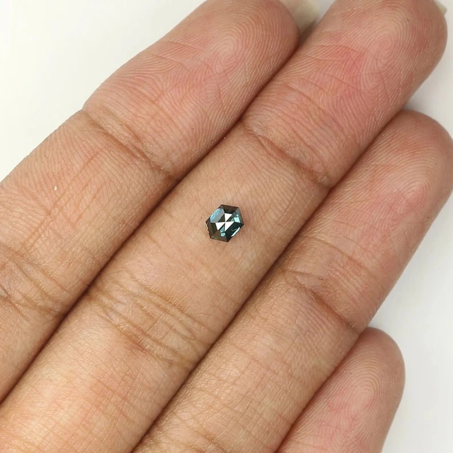 0.33 Ct Natural Loose Hexagon Shape Diamond Blue Color Hexagon Diamond 4.65 MM Natural Loose Diamond Blue Hexagon Rose Cut Diamond NQ1413