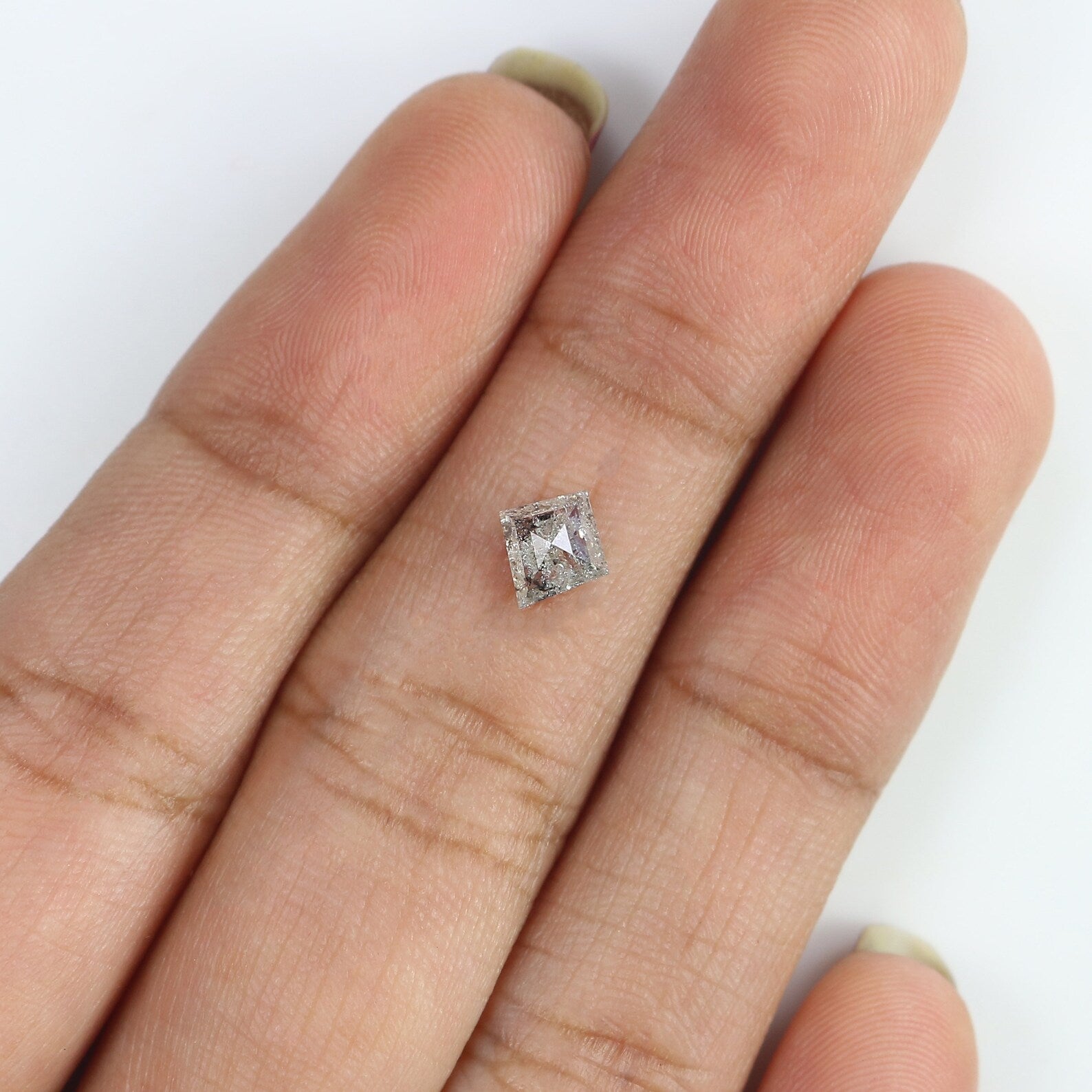 0.48 CT Natural Loose Kite Shape Diamond Salt And Pepper Kite Shape Diamond 6.25 MM Natural Black Grey Color Kite Rose Cut Diamond NQ2495