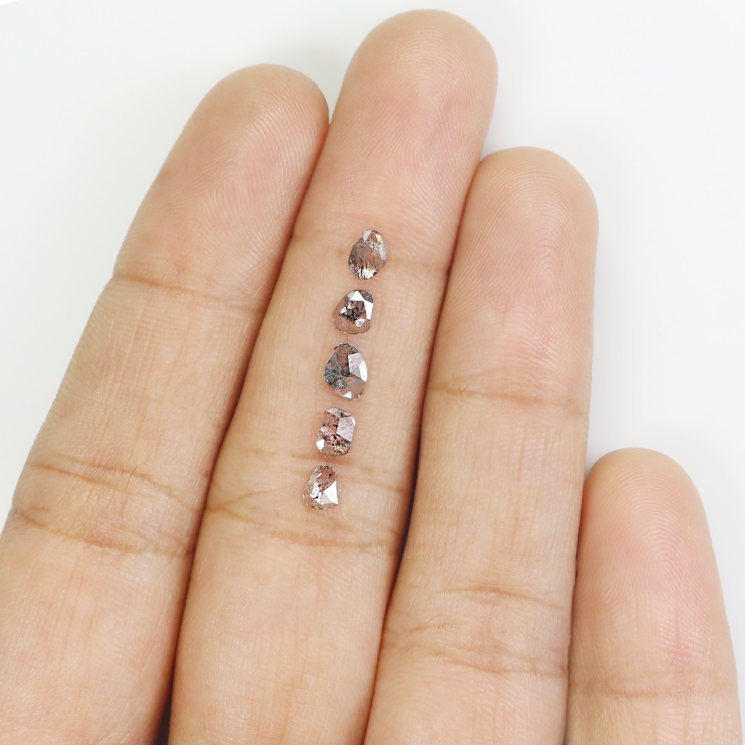 0.49 CT Natural Loose Slice Shape Diamond Salt And Pepper Slice Cut Diamond 4.80 MM Natural Black Grey Diamond Irregular Cut Diamond N2615