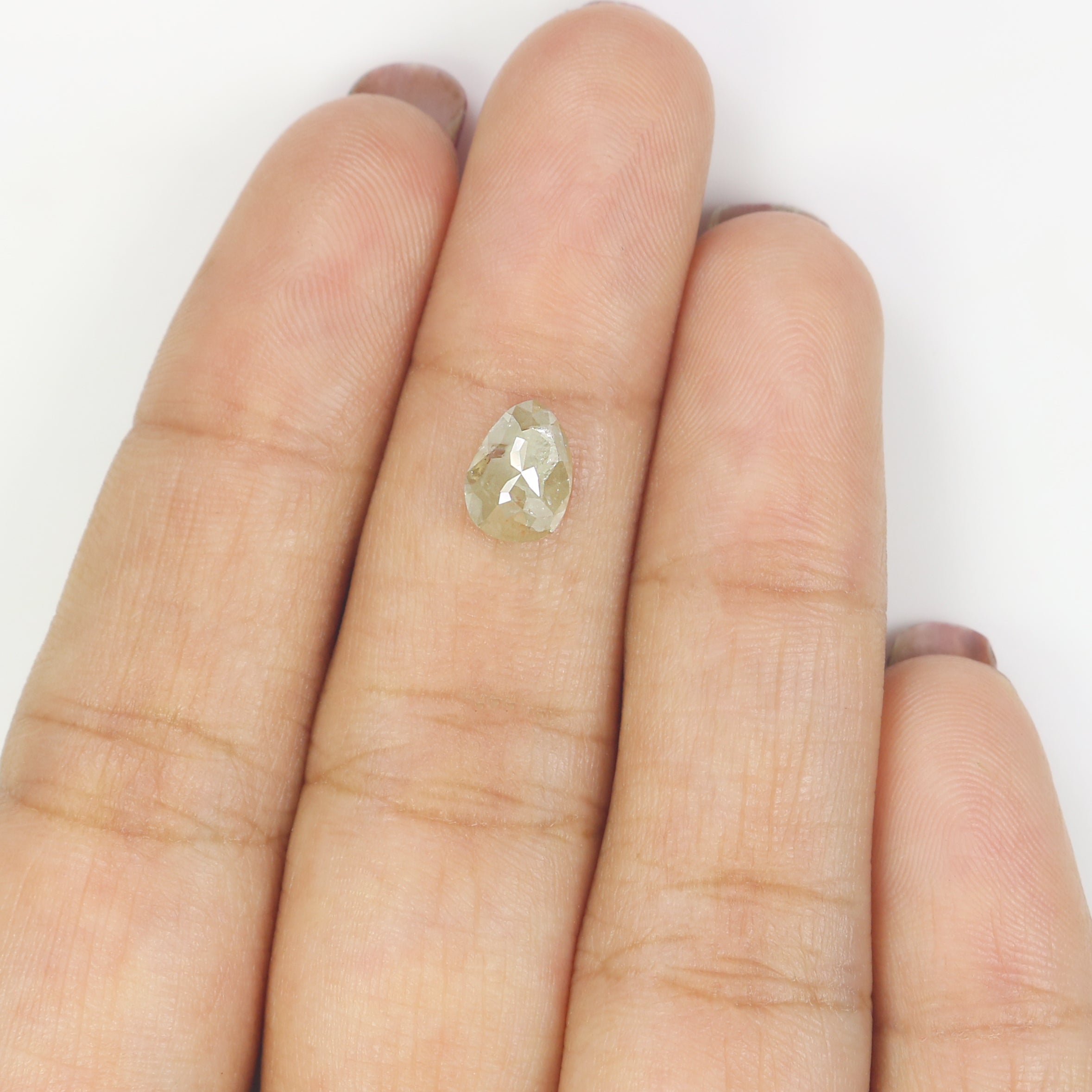 1.30 CT Natural Loose Pear Shape Diamond White Color Pear Cut Diamond 7.75 MM Natural Loose Grey Color Diamond Pear Rose Cut Diamond LQ5119