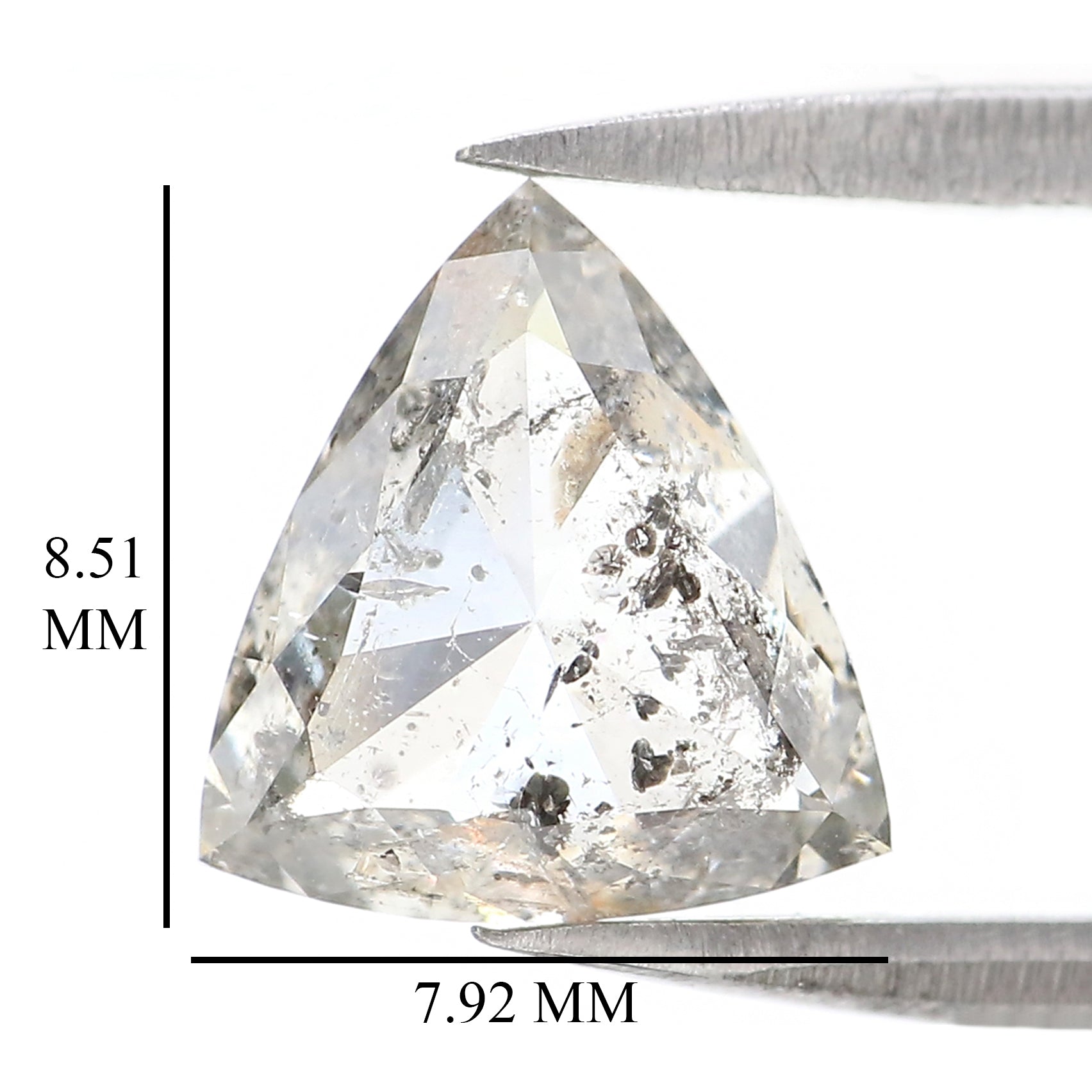 Natural Triangle White -G Diamond 2.09 CT Loose Rose Cut White G Color Stone 8.50 MM Rustic Diamond For Custom Engagement Ring QL2592