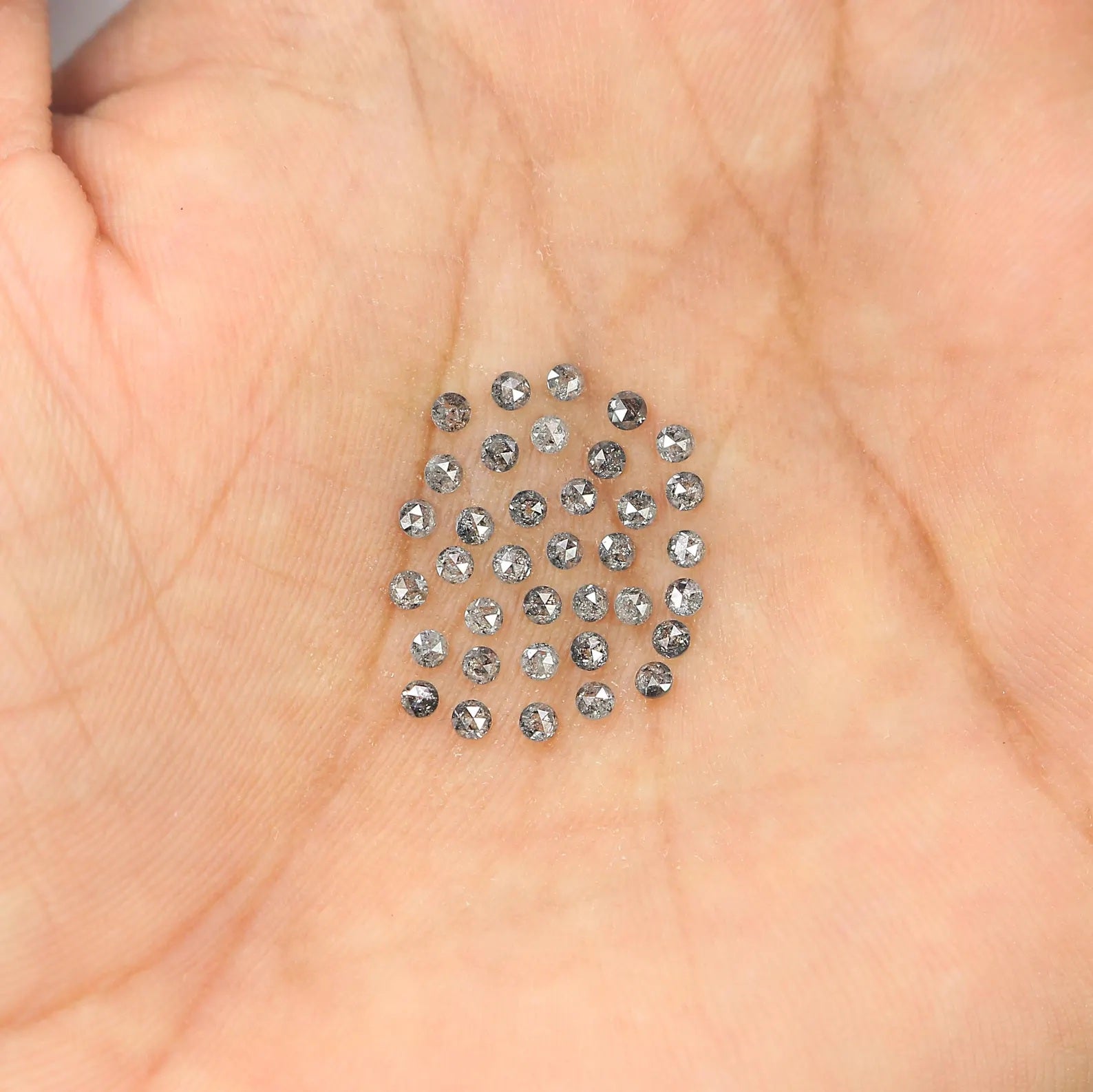 1.06 CT Natural Loose Round Rose Cut Diamond Salt And Pepper Round Diamond 1.80 MM Natural Black Grey Color Round Rose Cut Diamond NQ1559