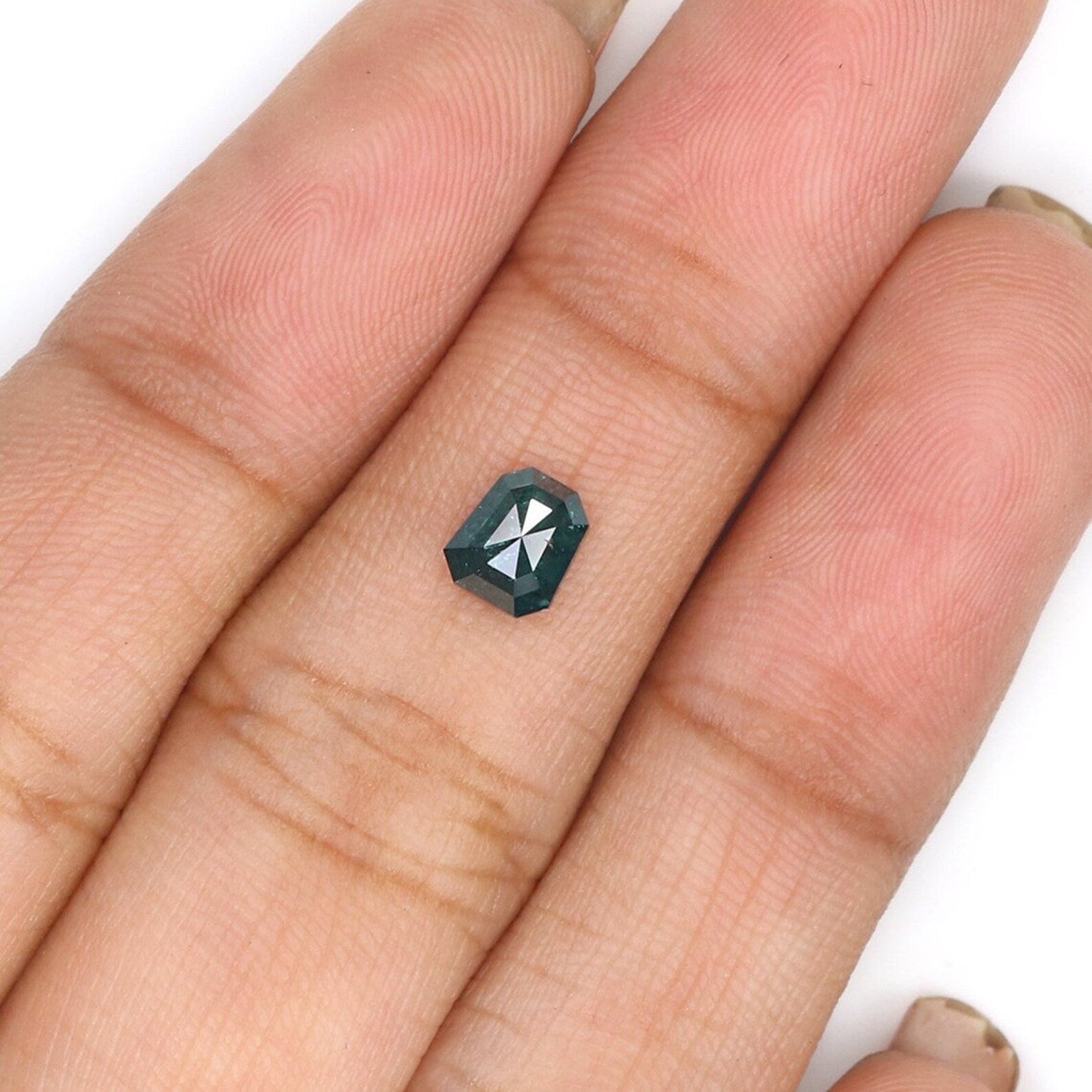 0.50 CT Natural Loose Diamond Emerald Shape Diamond Blue Color Emerald Diamond 5.30 MM Natural Loose Diamond Emerald Rose Cut Diamond NQ9400