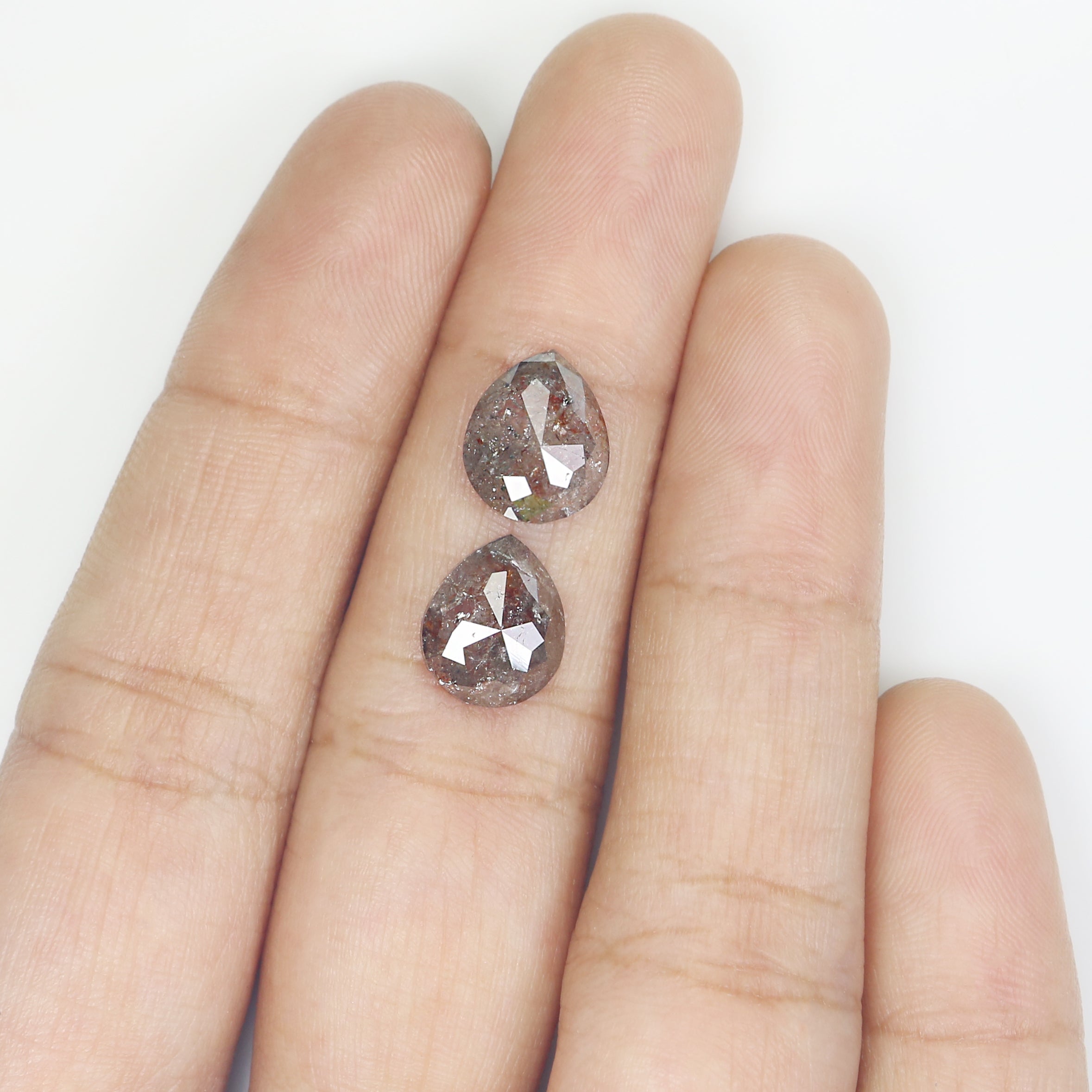 3.93 CT Natural Loose Pear Cut Pair Diamond Brown Color Pear Shape Diamond 9.85 MM Natural Loose Brown Diamond Pear Rose Cut Diamond L6618