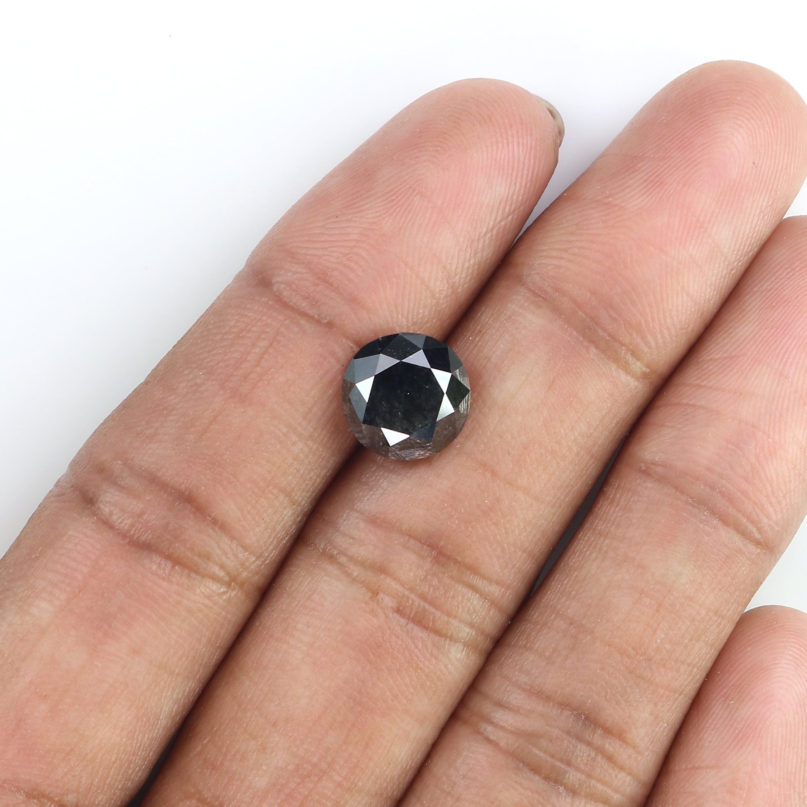 3.76 Ct Natural Loose Round Diamond Black Color Round Diamond 9.30 MM Natural Loose Diamond Black Color Round Brilliant Cut Diamond QL8487
