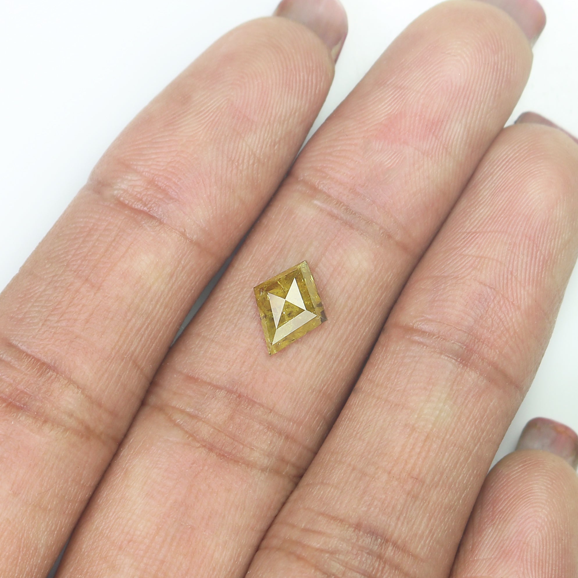 0.99 CT Natural Loose Kite Shape Diamond Yellow Color Kite Diamond 9.10 MM Natural Loose Yellow Color Diamond Kite Rose Cut Diamond N2662