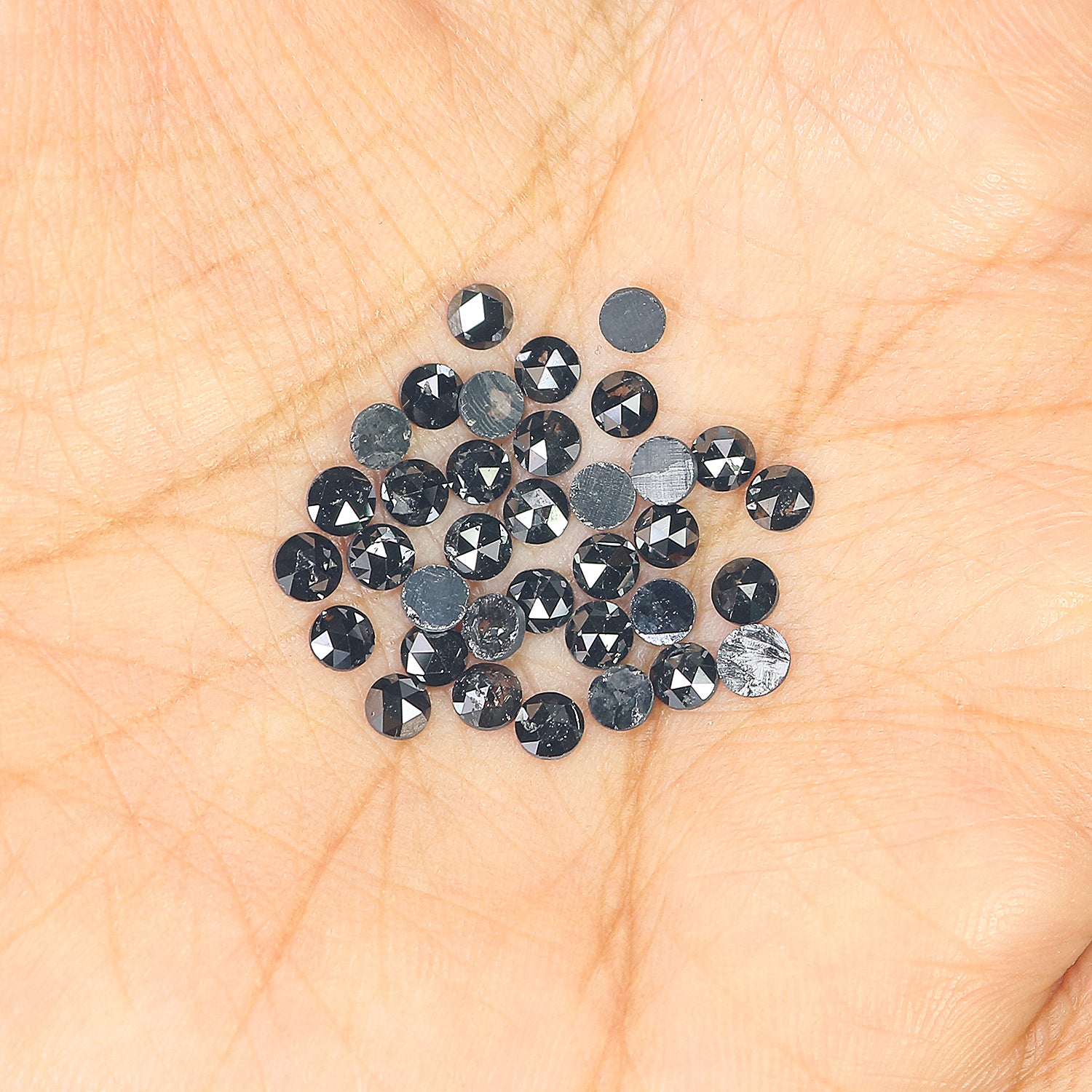 4.15 CT Natural Loose Round Rose Cut Diamond Black Color Round Shape Diamond 3.10 MM Natural Loose Black Color Round Rose Cut Diamond LQ1750