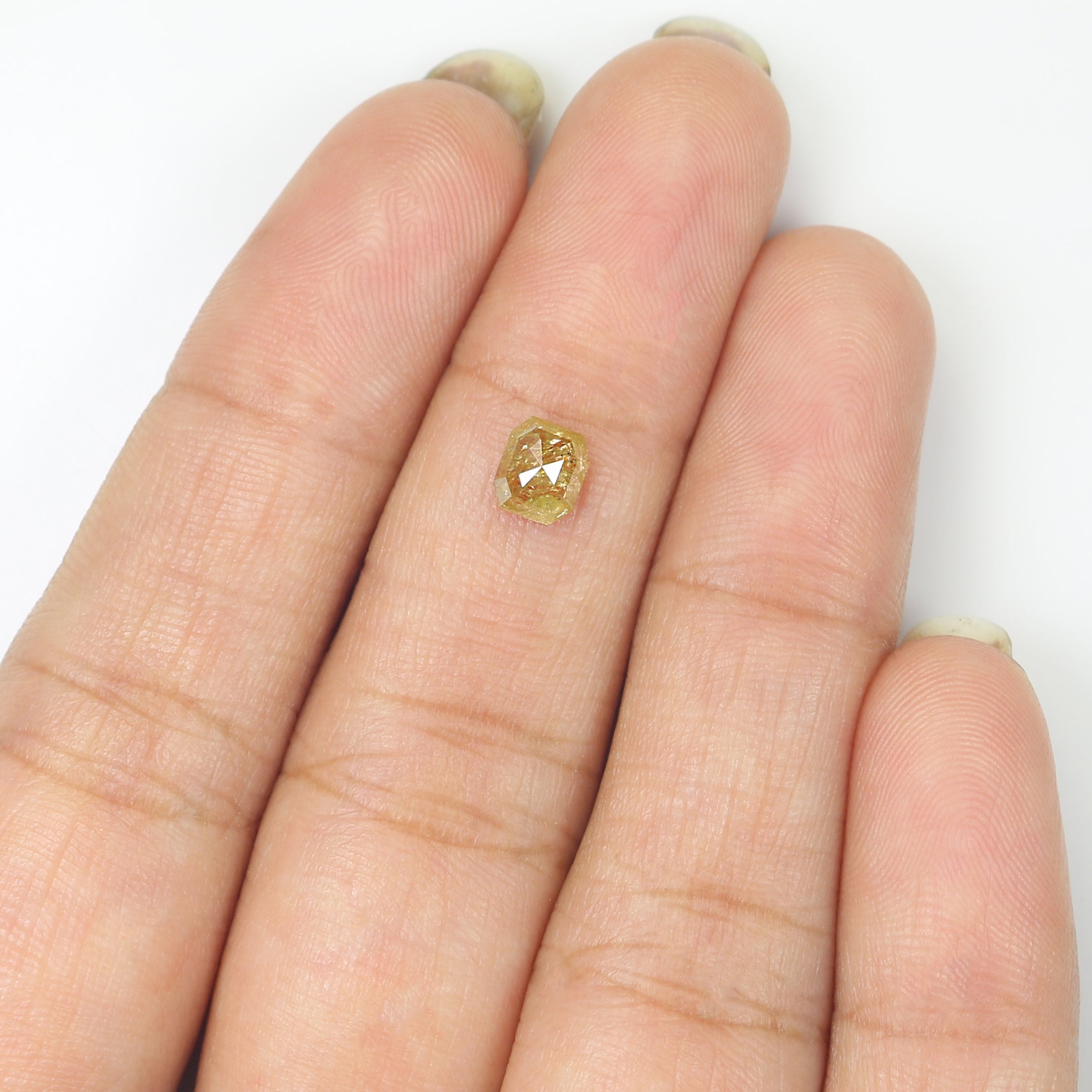 0.65 CT Natural Loose Emerald Shape Diamond Yellow Color Emerald Cut Diamond 5.20 MM Natural Yellow Color Emerald Rose Cut Diamond LQ9236