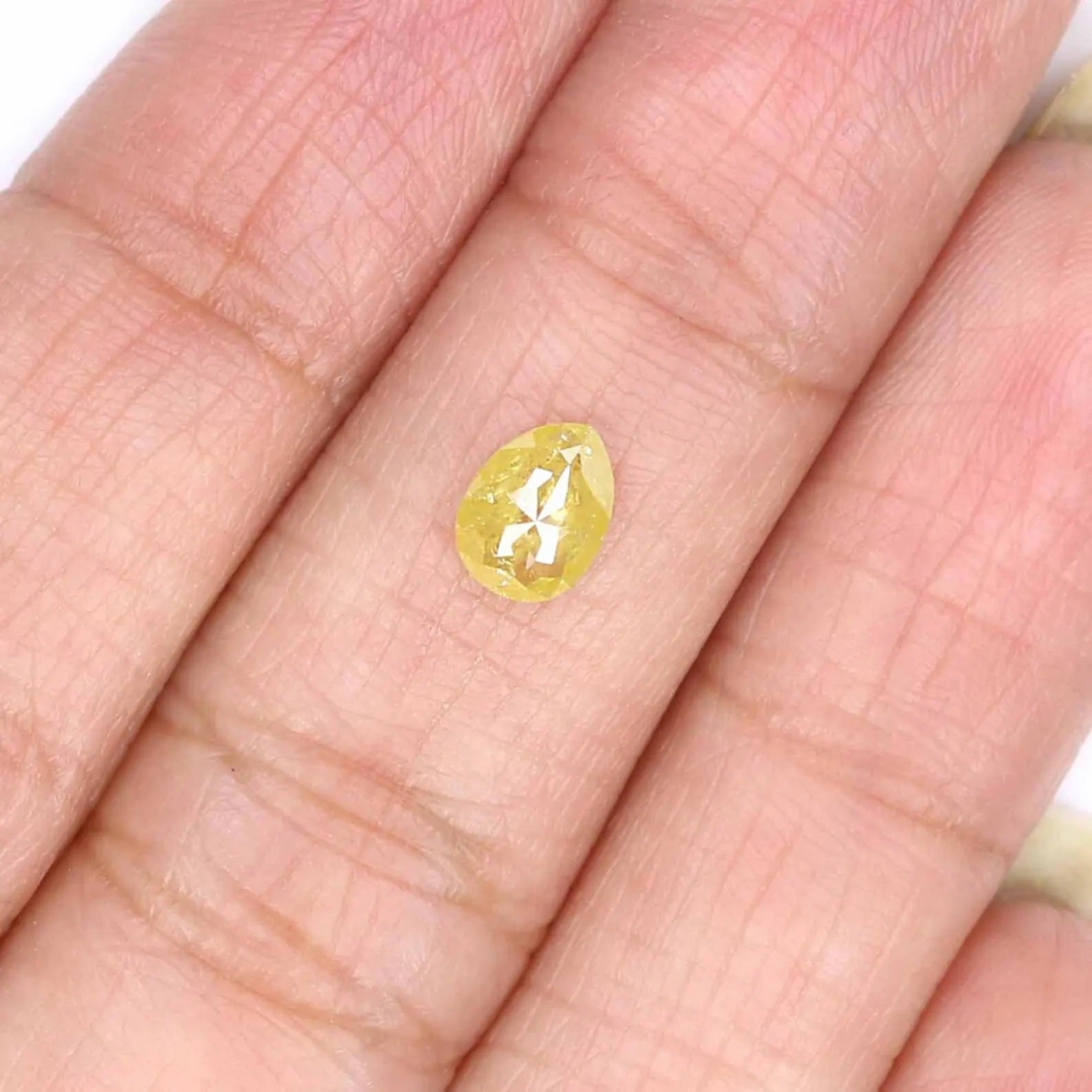 0.60 Ct Natural Loose Pear Shape Diamond Yellow Color Pear Cut Diamond 6.20 MM Natural Loose Yellow Diamond Pear Rose Cut Diamond NQ1946