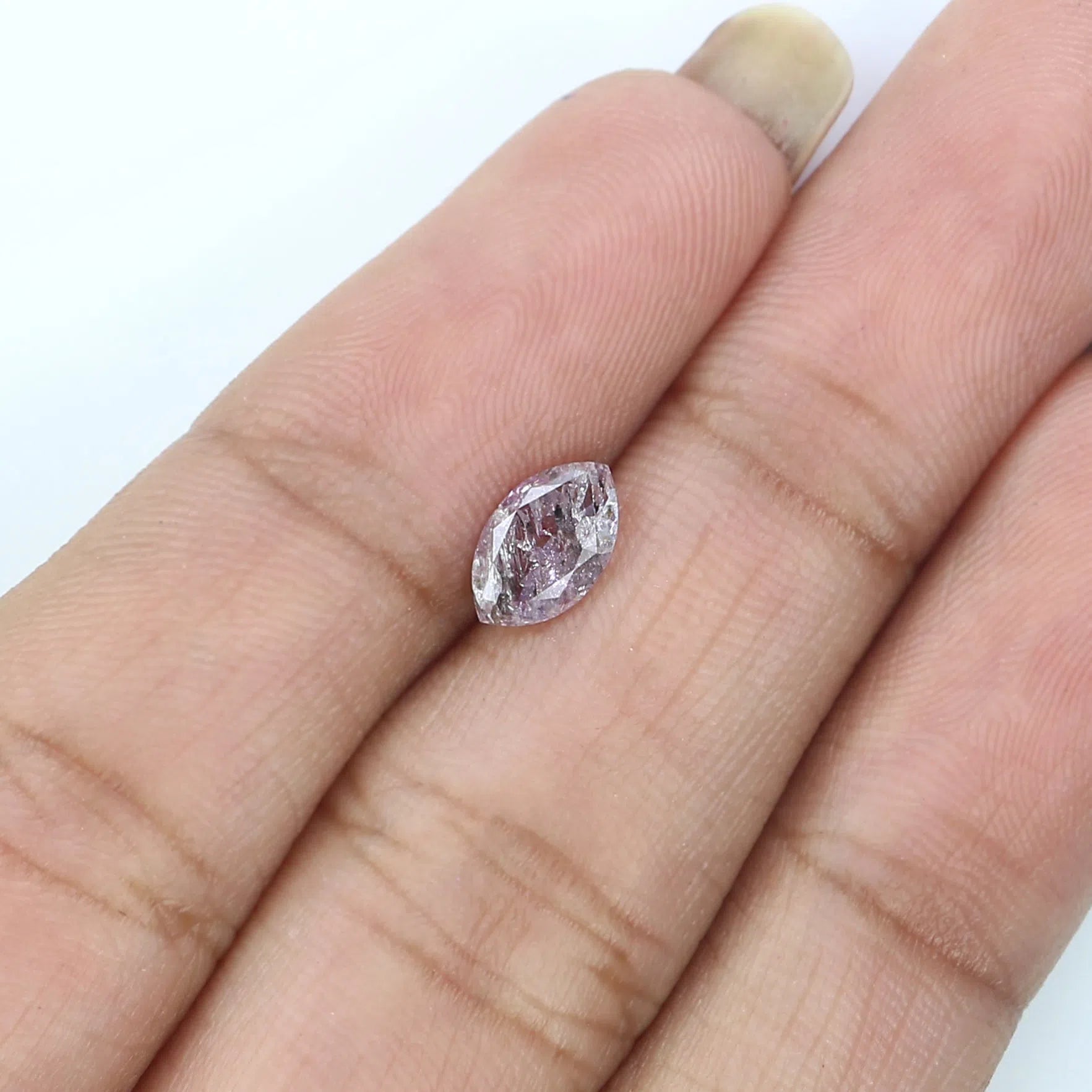 GIA Certified 0.53 Ct Natural Loose Marquise Modified Brilliant Cut Diamond 7.45 MM Fancy Grayish Pink-Purple Color Marquise Diamond QL6912