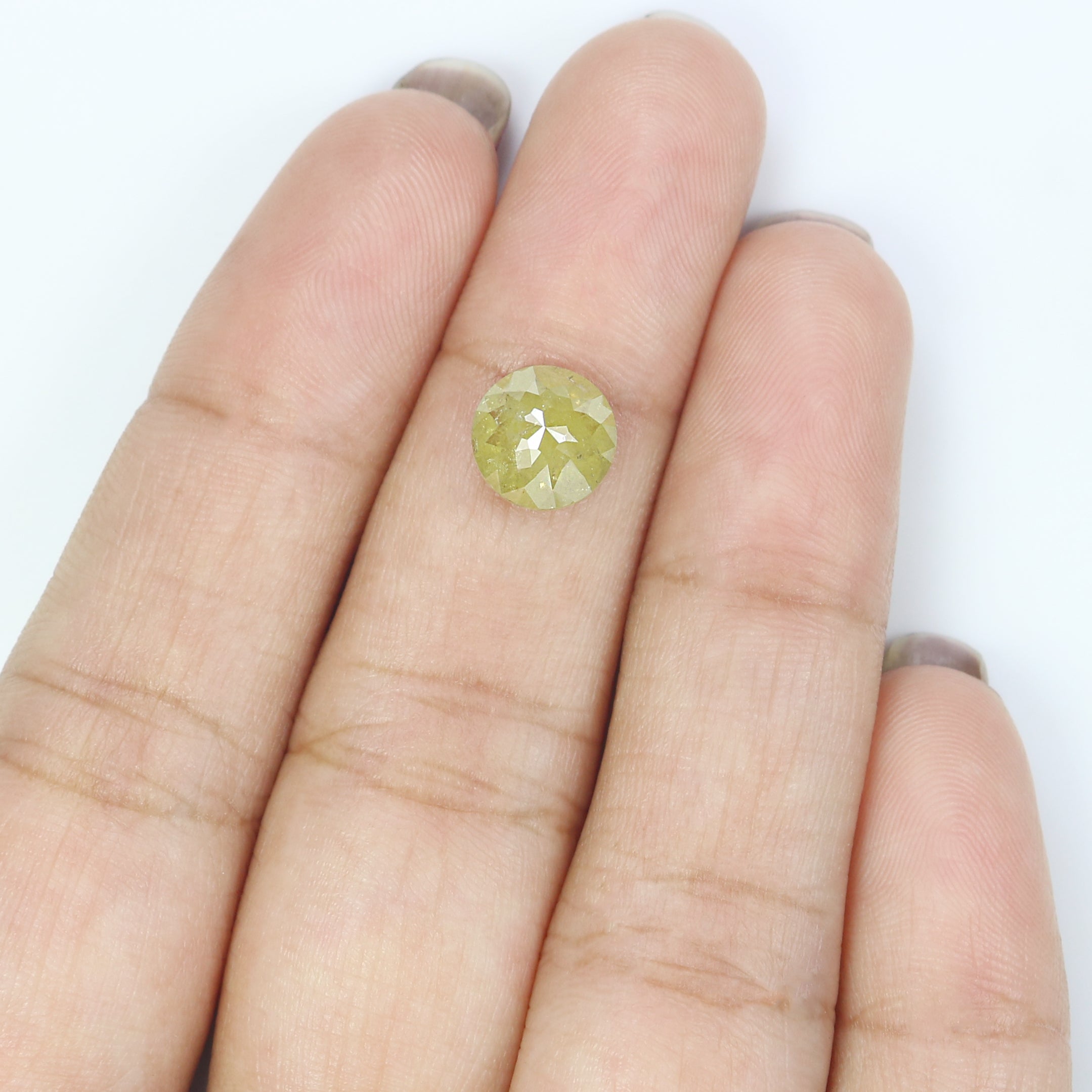 2.01 CT Natural Loose Round Rose Cut Diamond Yellow Color Round Shape Diamond 7.90 MM Natural Yellow Diamond Round Rose Cut Diamond LQ1562