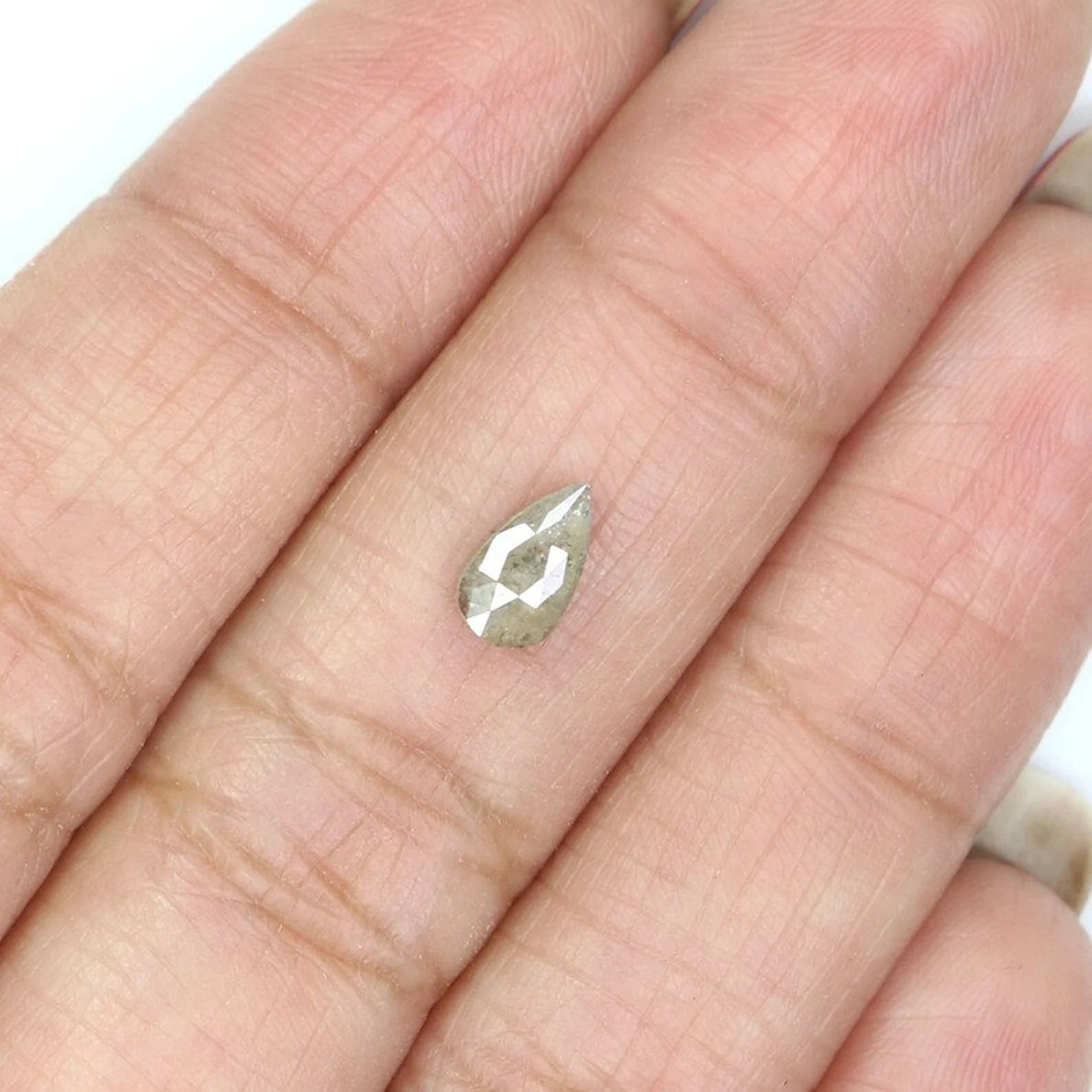 0.65 CT Natural Loose Pear Shape Diamond Grey Color Pear Cut Diamond 6.90 MM Natural Loose Diamond Grey Color Pear Rose Cut Diamond NQ8445