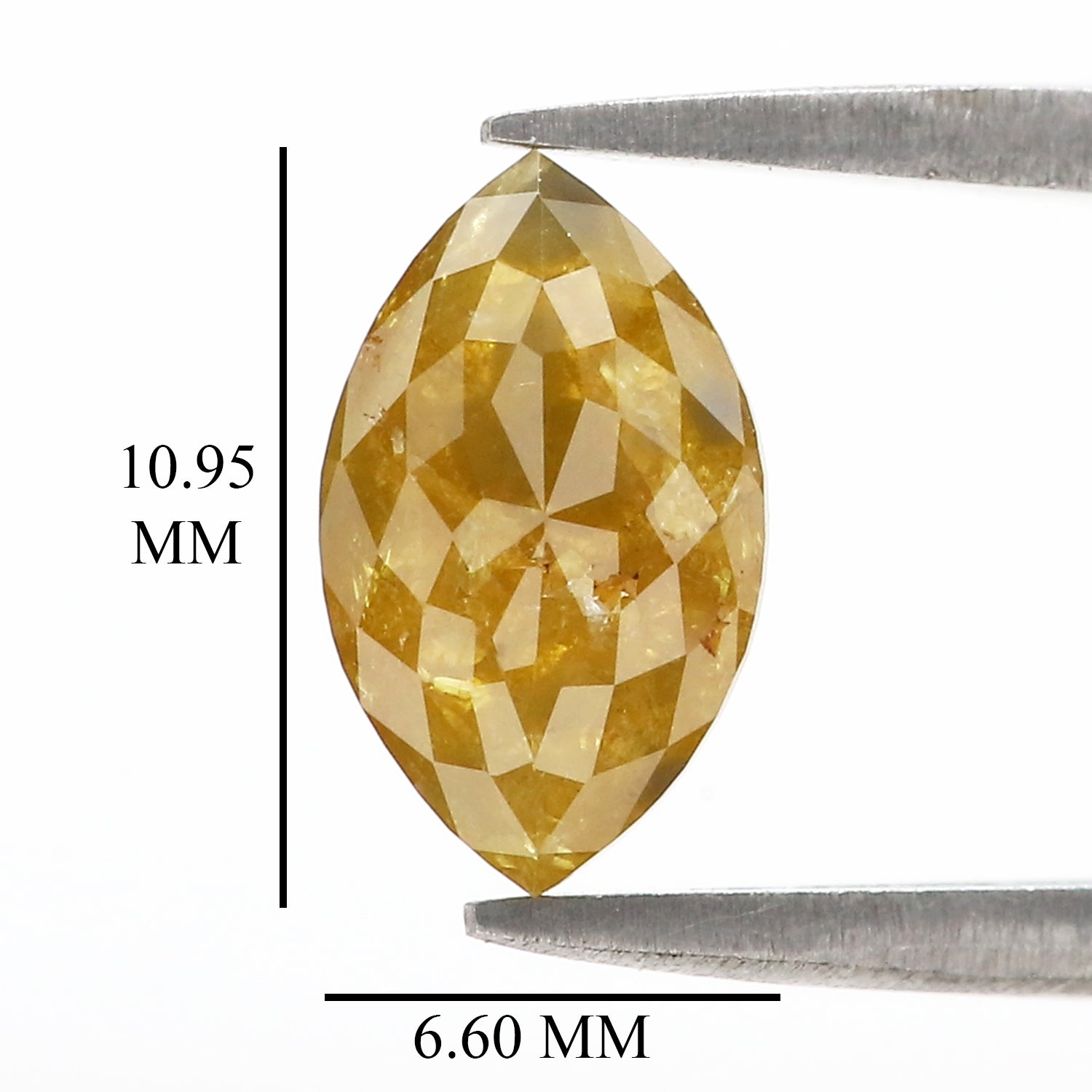 Natural Marquise Yellow Diamond 2.03 CT Loose Rose Cut Yellow Color Stone 10.95 MM Rustic Marquise Diamond For Custom Engagement Ring L3630