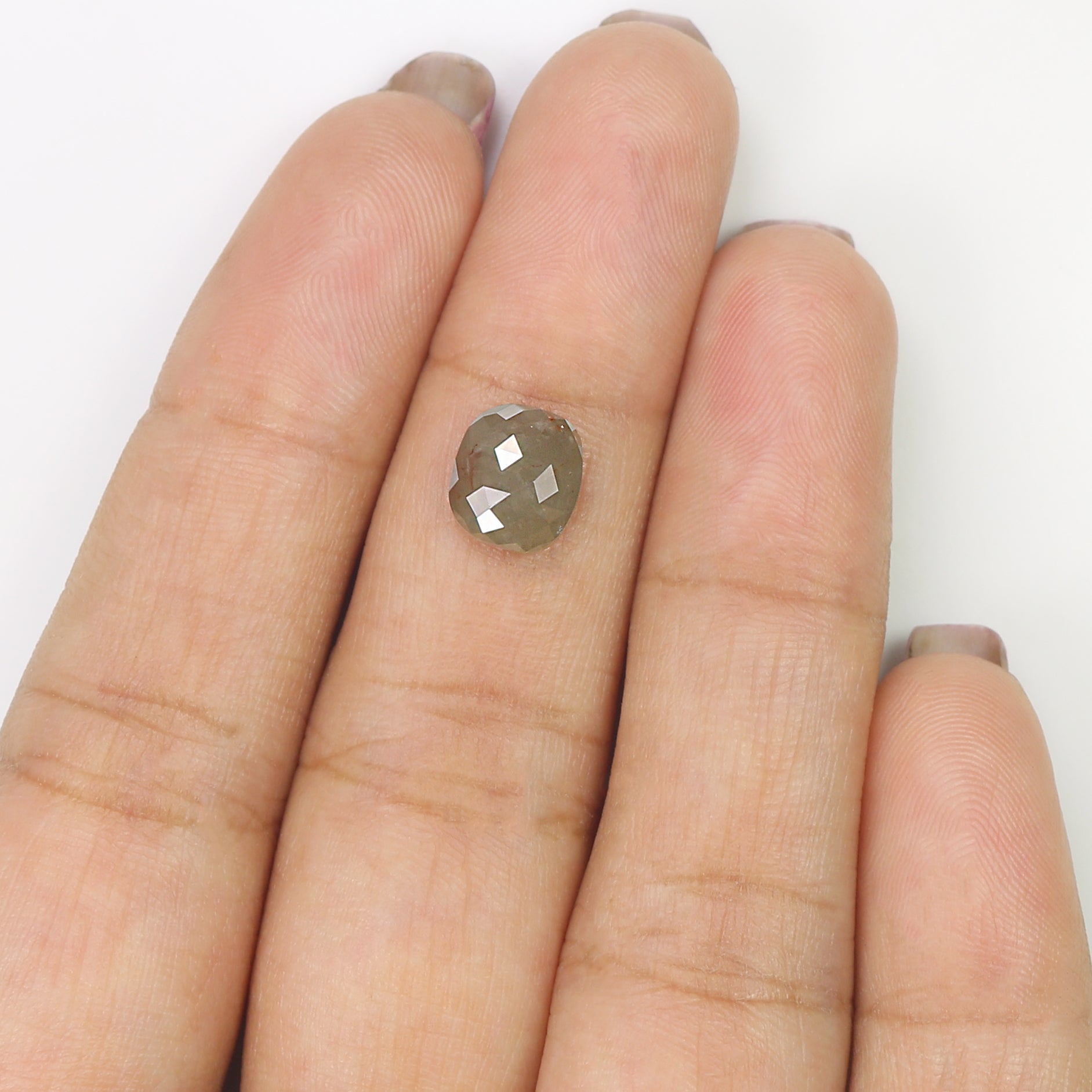 1.90 CT Natural Loose Oval Shape Diamond Grey Color Oval Cut Diamond 8.00 MM Natural Loose Diamond Grey Color Oval Rose Cut Diamond LQ7824