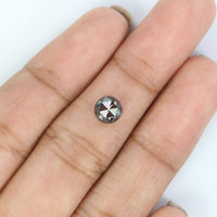 Natural Loose Round Rose Cut Diamond, Salt And Pepper Round Diamond, Natural Loose Diamond, Rose Cut Diamond, 0.87 CT Round Shape L2940
