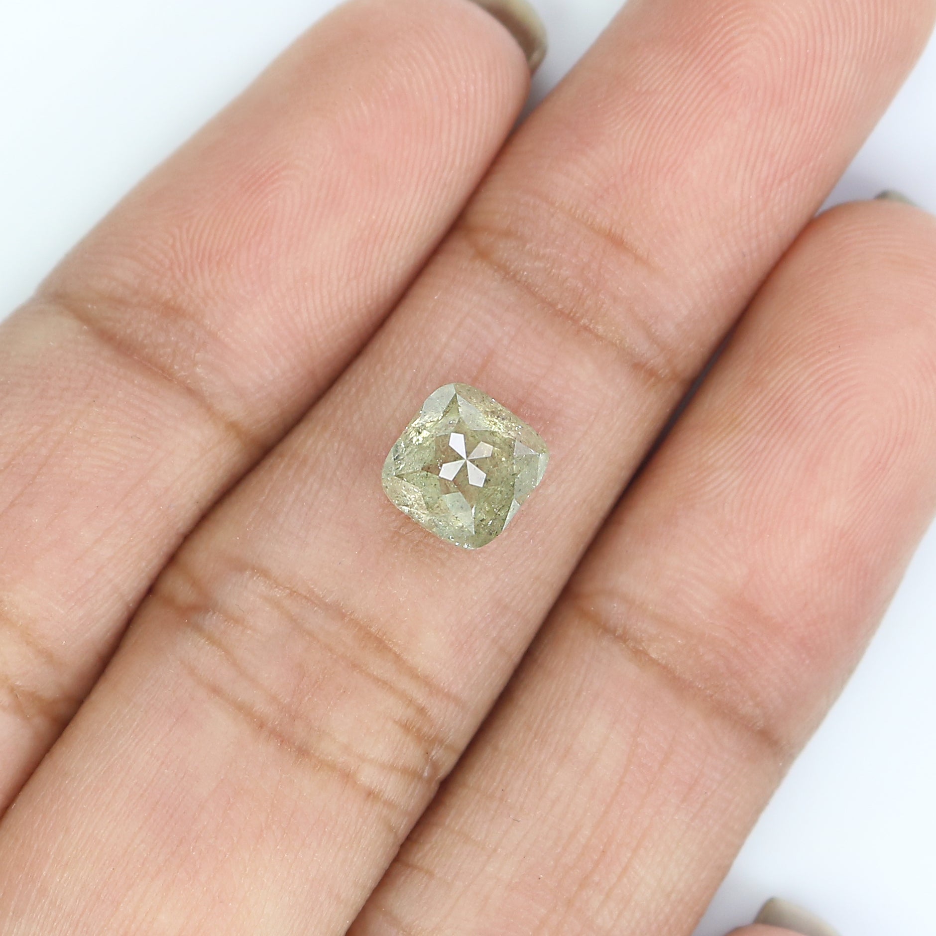 1.53 CT Natural Loose Cushion Shape Diamond Green Color Cushion Cut Diamond 6.25 MM Natural Grey Diamond Cushion Rose Cut Diamond LQ2942