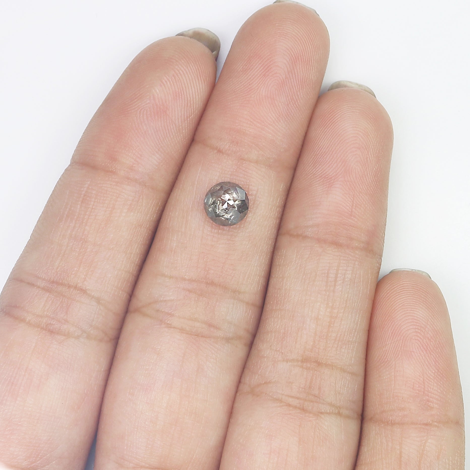 0.87 CT Natural Loose Round Rose Cut Diamond Salt And Pepper Round Shape Diamond 5.80 MM Natural Black Grey Round Rose Cut Diamond LQ1197